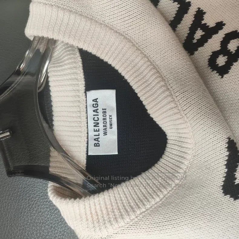 Balenciaga Balenciaga Cashmere Full Print Logo Long Sweater Size XS W Size US XS / EU 42 / 0 - 3 Thumbnail