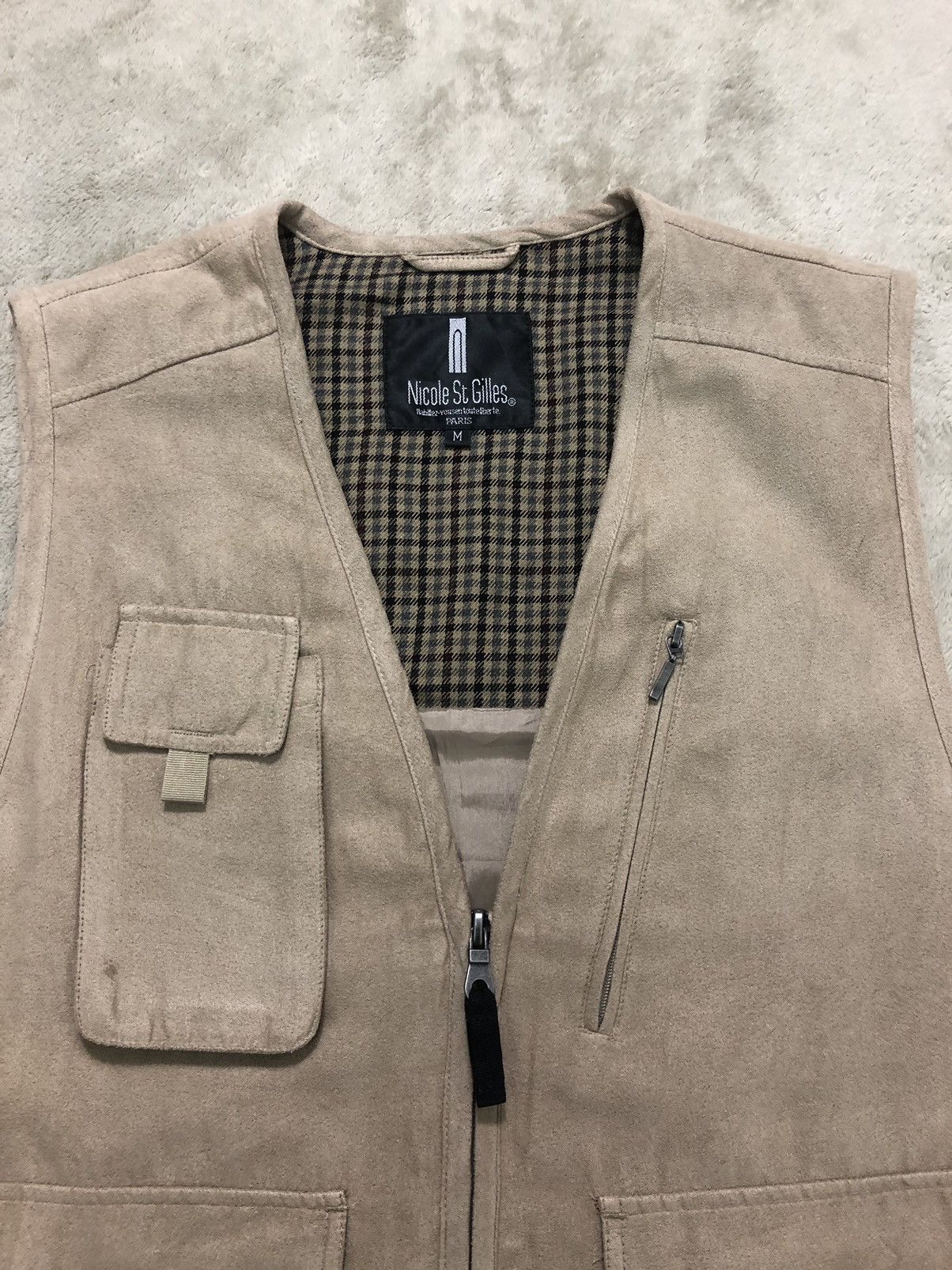 Japanese Brand × Vintage 💥Vintage Nicole St Gilles Multi Pocket Outdoor Suede Vest Size US M / EU 48-50 / 2 - 3 Thumbnail