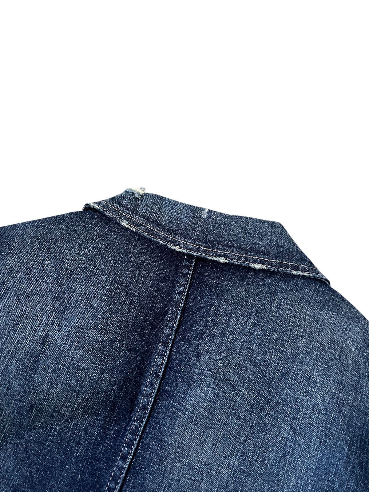 Japanese Brand Semantic Design Damaged Double Collar Denim Jacket Size US S / EU 44-46 / 1 - 10 Thumbnail