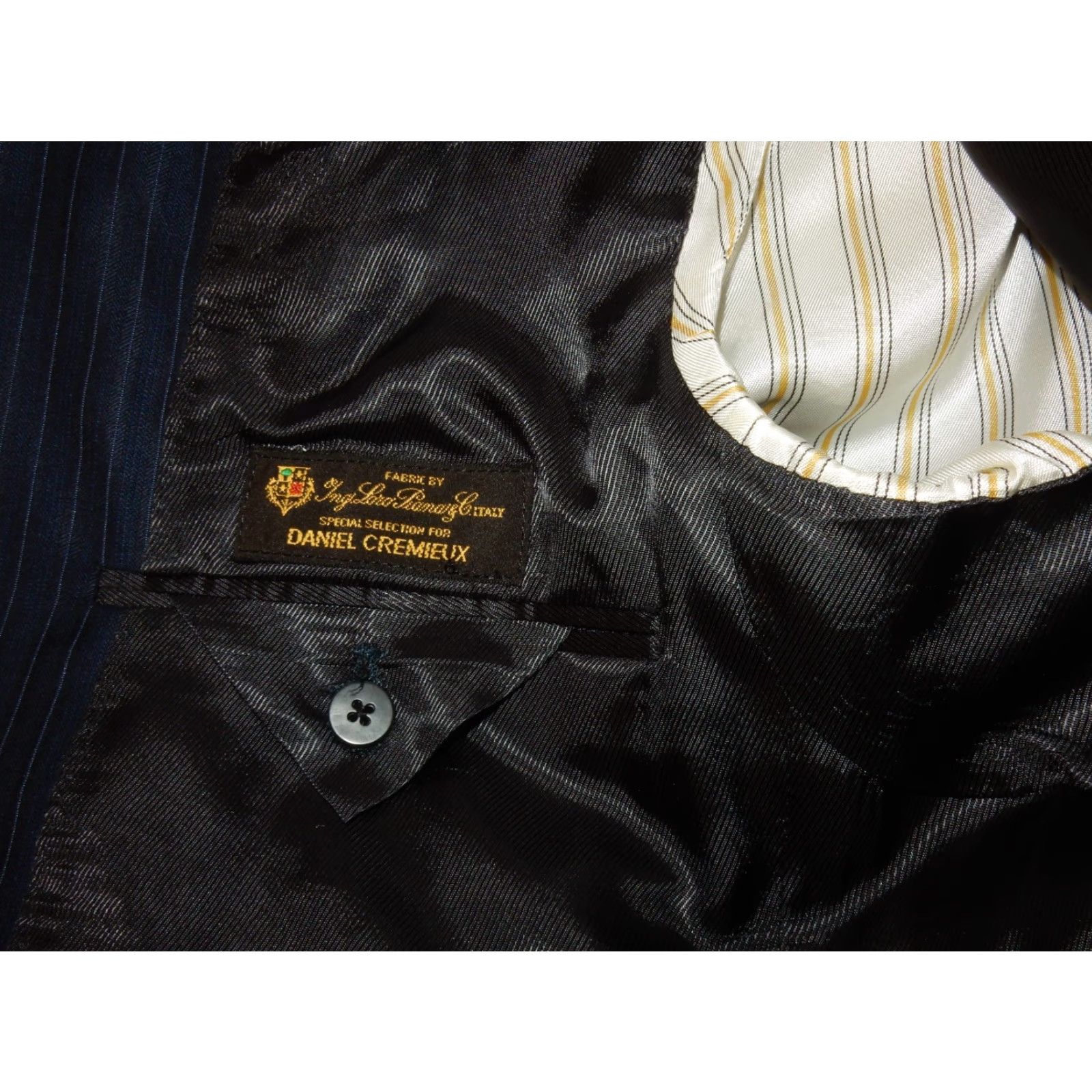 Loro Piana Daniel Cremieux Men's Suit 2 Piece Blue Wool Striped 42 Regular 42 Jacket 29x? Pants - Loro Piana Fabric (Note: This is not adding new info) Size 42R - 5 Thumbnail