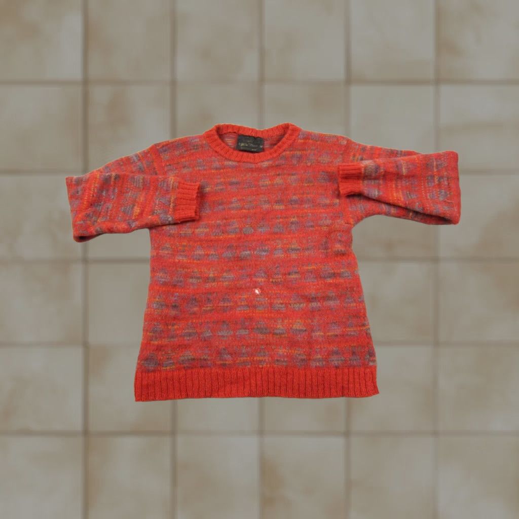 Vintage VINTAGE Little Wool Co Sweater Womens Small Red Striped Knit Pullover 70s Size S / US 4 / IT 40 - 1 Thumbnail