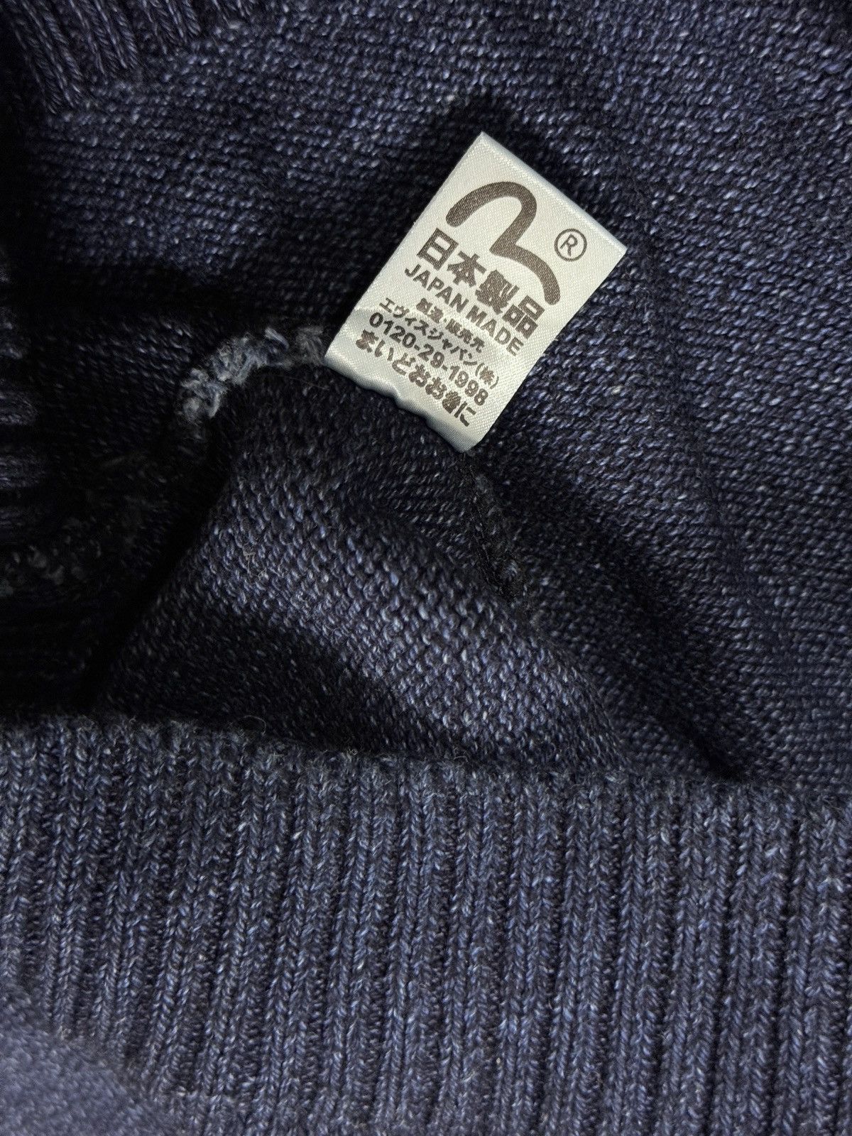 Evisu Evisu sweater navy big logo spell out knit made in Japan Size US L / EU 52-54 / 3 - 4 Thumbnail