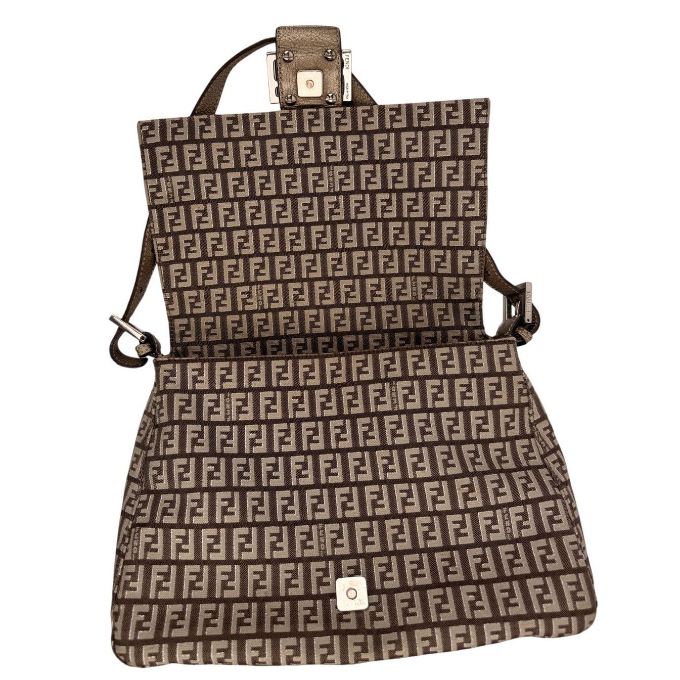 Fendi Fendi Zucchino Fabric and Leather Mama Baguette Bag Size ONE SIZE - 8 Thumbnail