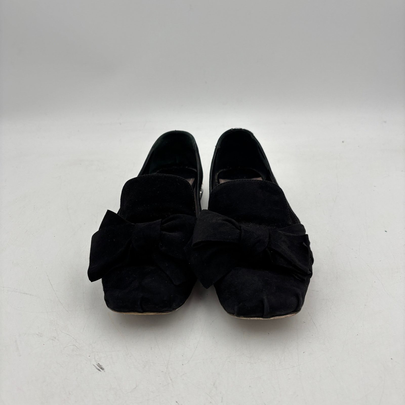 Miu Miu Miu Miu Suede Bow Jeweled Embellished Loafers Women's 37.5 Size US 7.5 / IT 37.5 - 2 Thumbnail