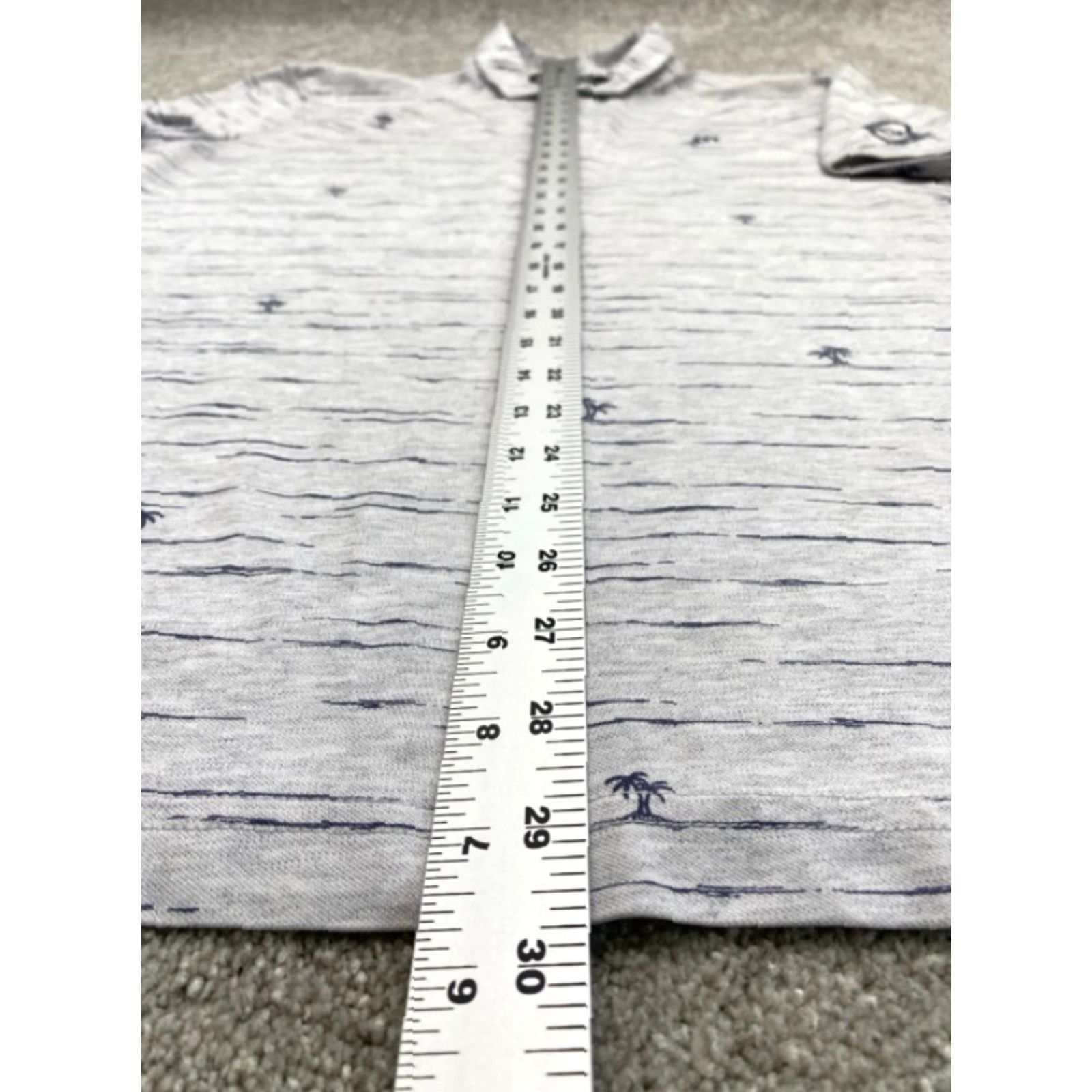 TravisMathew Travis Matthews Polo Shirt Men's M Short Sleeve Grey Palm Trees Golf 5841 Size US M / EU 48-50 / 2 - 6 Thumbnail