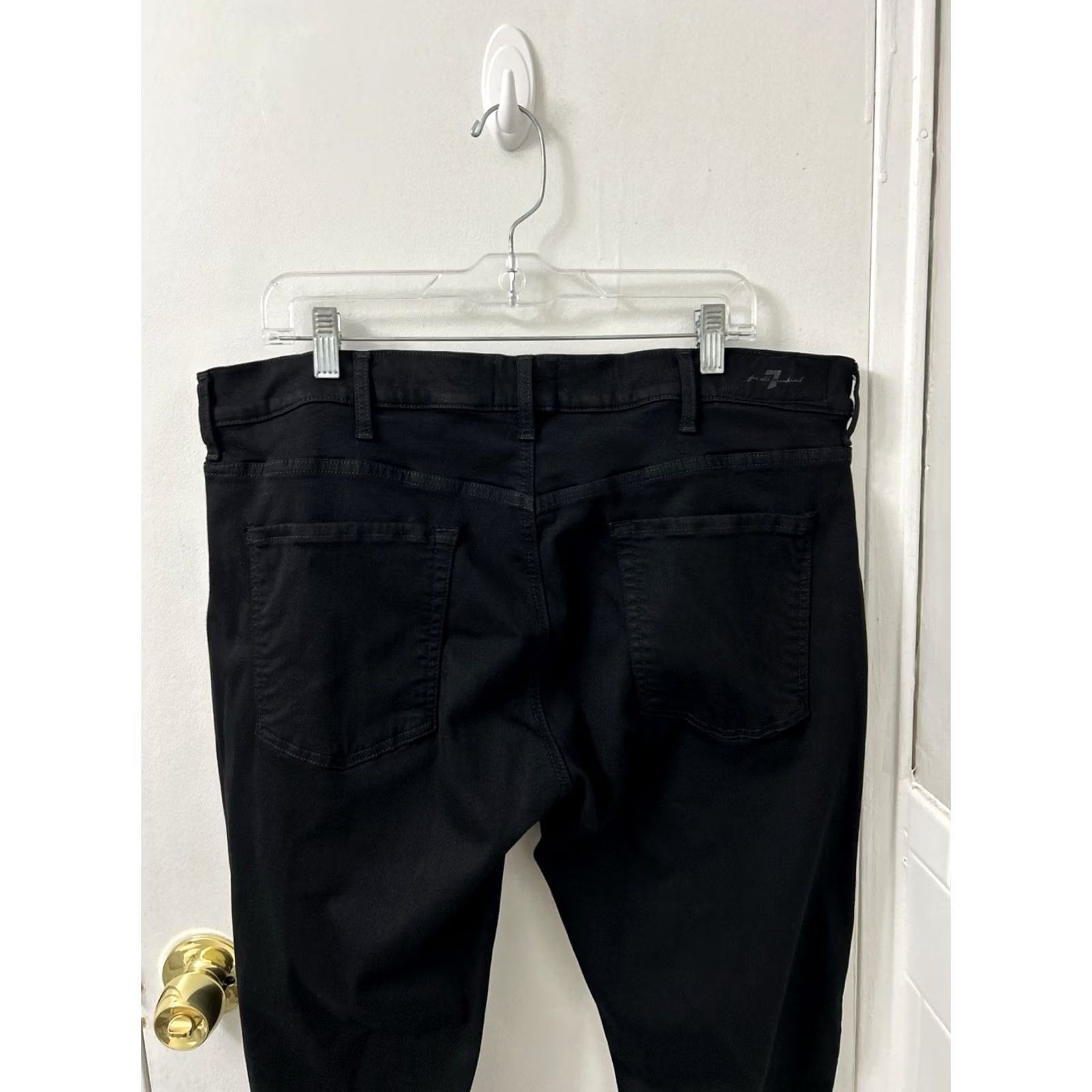7 For All Mankind 7 For All Mankind Luxe Sport Jeans Mens 40x31 Black Slim Denim Cotton Blend Modal Elastane 5-Pocket Logo Size US 40 / EU 56 - 7 Thumbnail