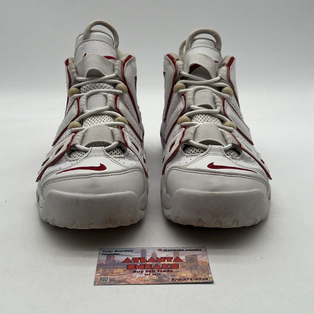 Nike Air uptempo white varsity red Size US 8.5 / EU 41-42 - 2 Thumbnail