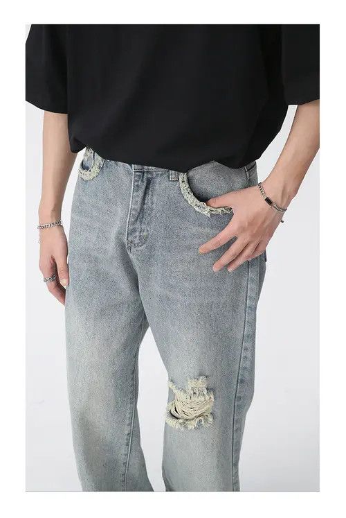 Other Men's straight-leg trendy ripped jeans Size US 32 / EU 48 - 6 Thumbnail