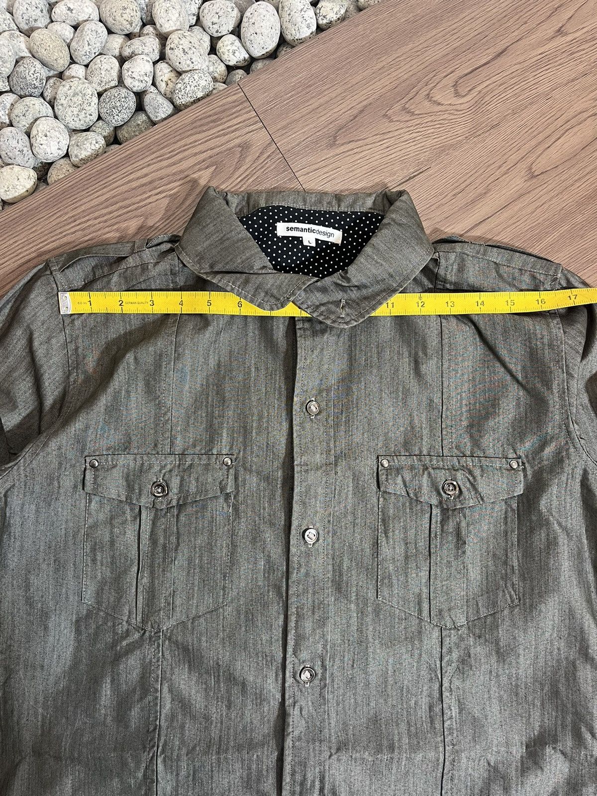 Japanese Brand × Le Grande Bleu (L.G.B.) × semanticdesign Semantic Design Double Collar Coated Shirt Size US L / EU 52-54 / 3 - 11 Thumbnail