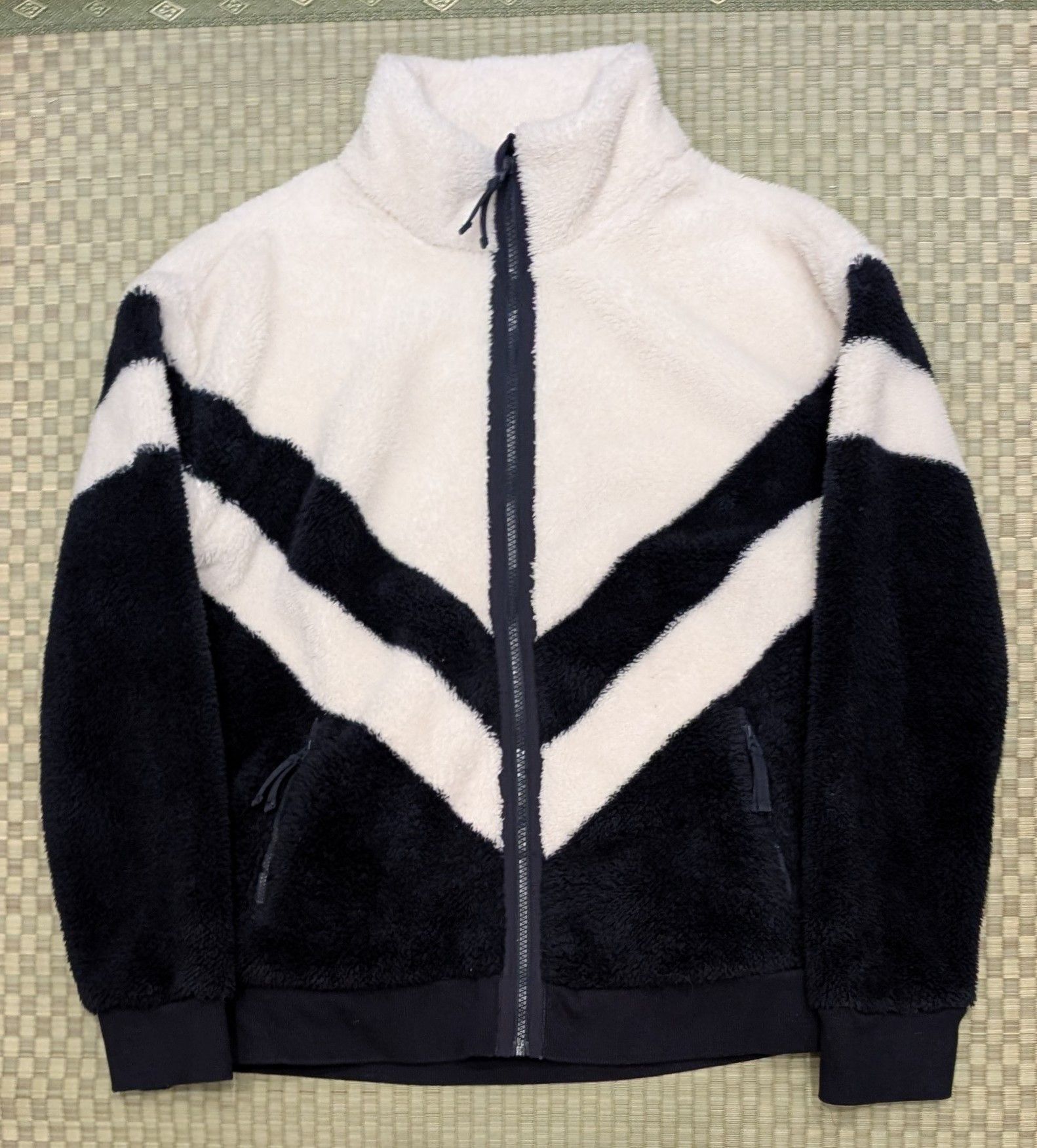 Faherty Faherty Ski Stripe High Pile Fleece Jacket Navy Size M / US 6-8 / IT 42-44 - 1 Thumbnail