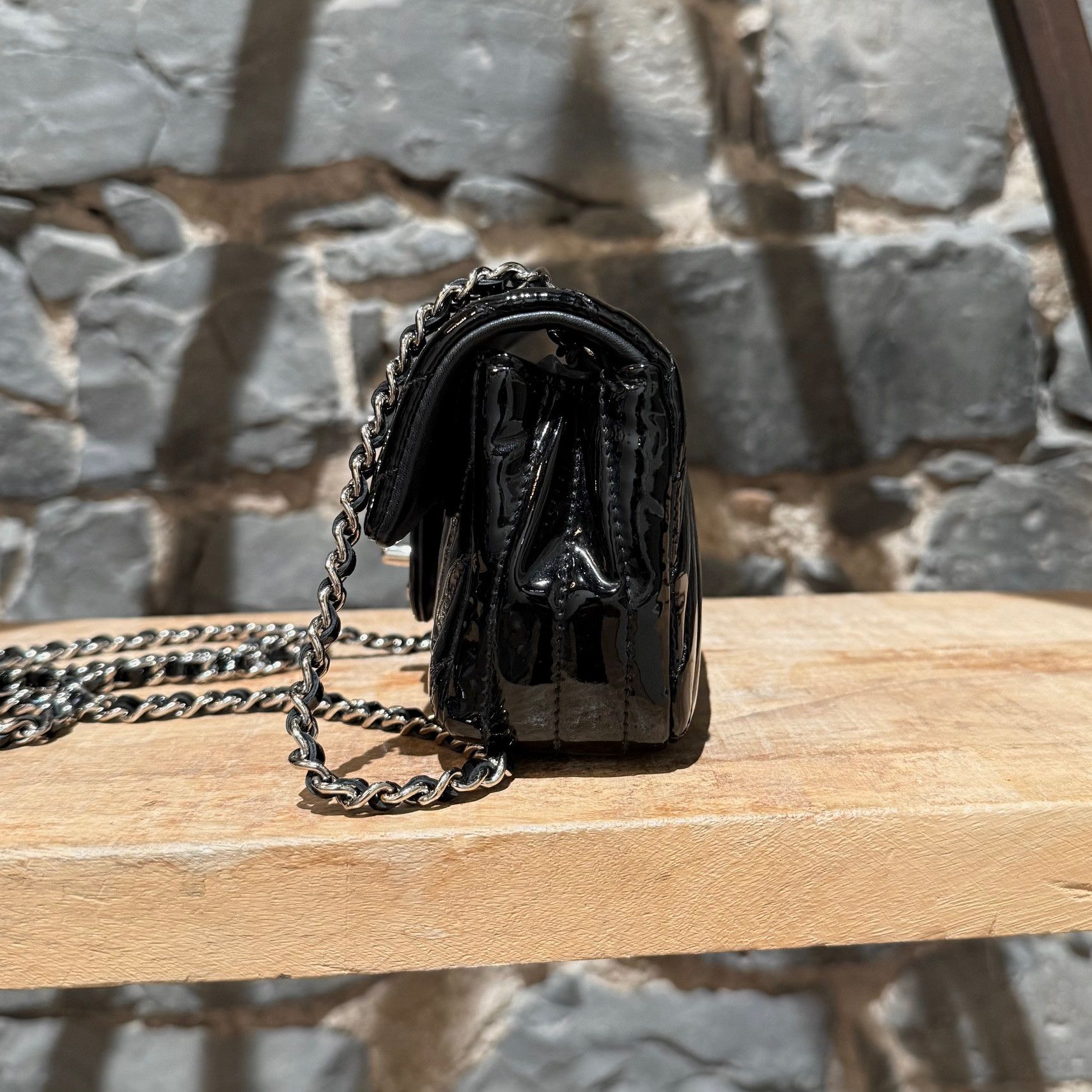 Chanel Chanel Extra Mini Patent Chevron CC Classic Single Flap Bag Size ONE SIZE - 5 Thumbnail