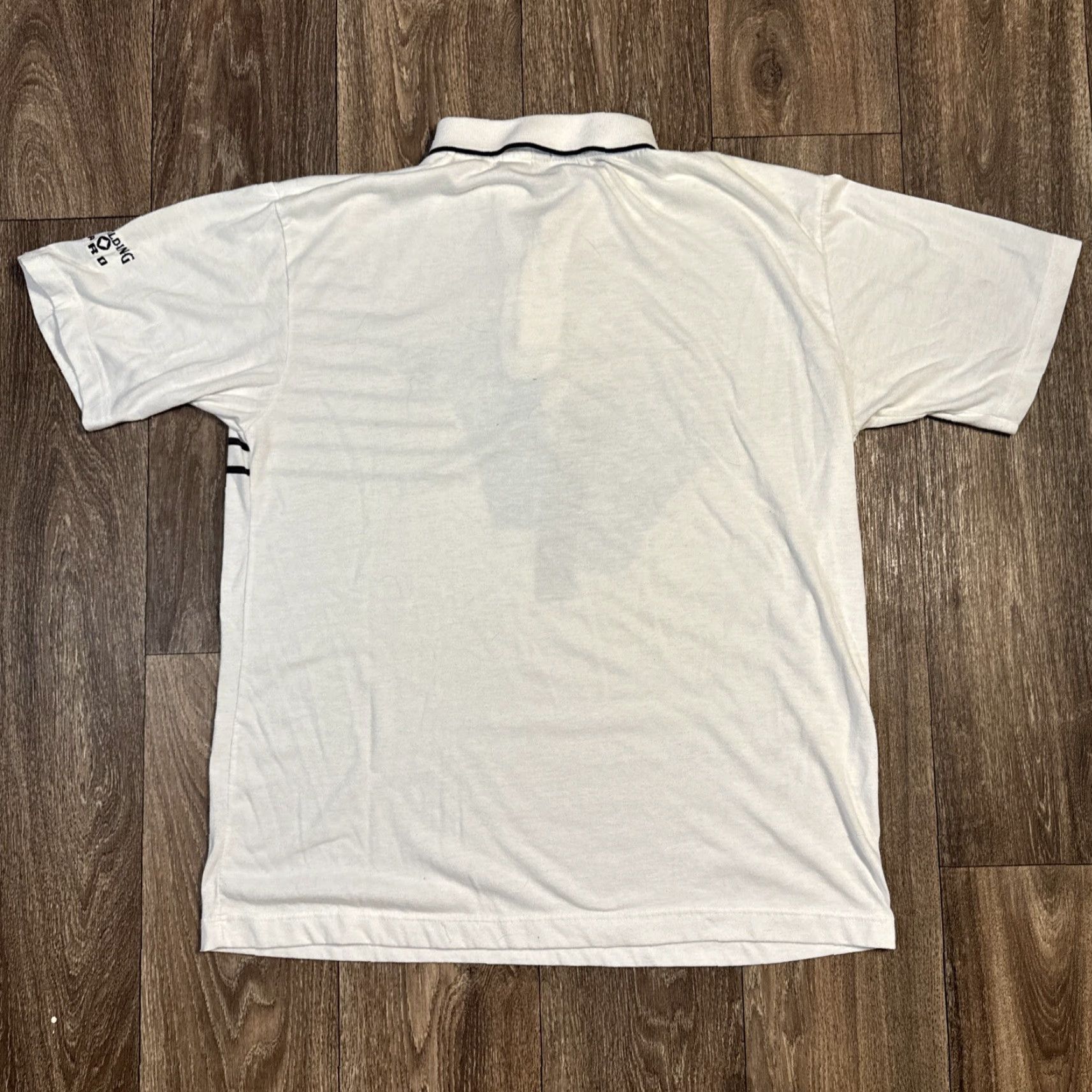 Spalding VINTAGE Spalding Tennis Pro Polo White Shirt XL Collared 80s, Unisex Adults, Polyester (if material given) Size US XL / EU 56 / 4 - 6 Thumbnail