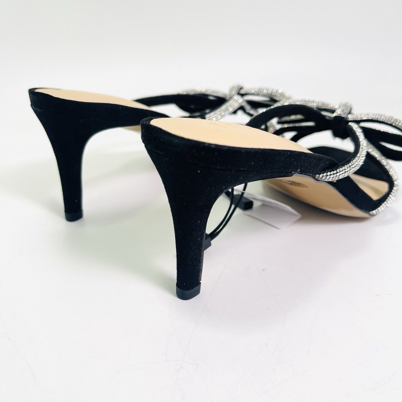 Loft LOFT Women’s Velvet Sparkle Bow Black Sandals Size US 9 / IT 39 - 4 Thumbnail