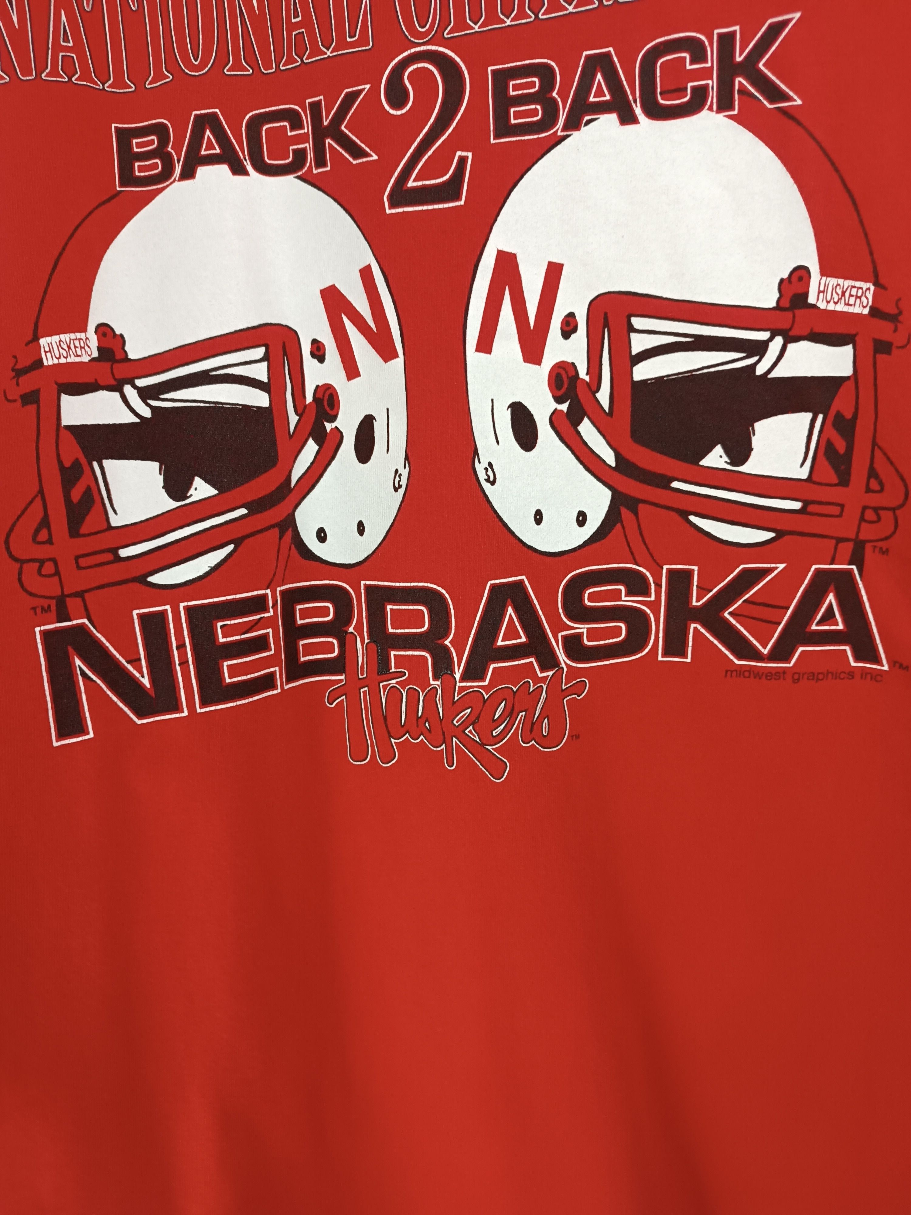 NFL VINTAGE '94 NEBRASKA HUSKERS CHAMPIONS BACK2BACK TEE NFL NBA Size US XL / EU 56 / 4 - 10 Thumbnail