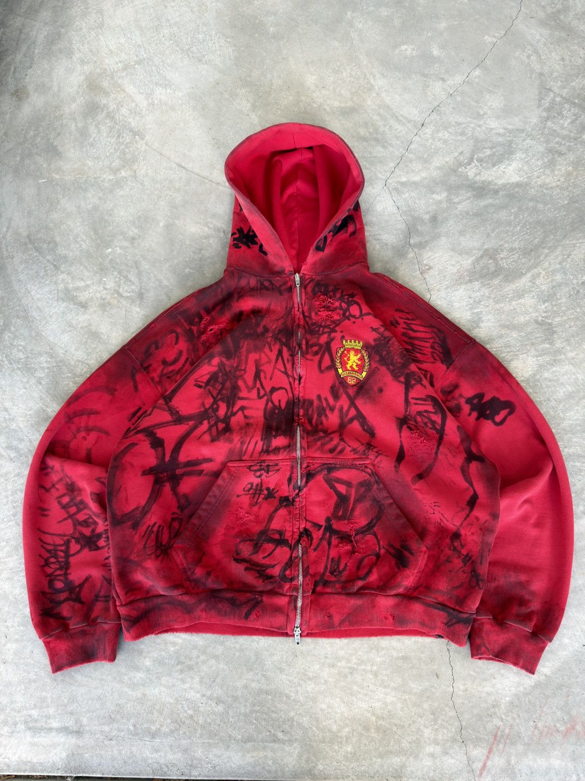 Balenciaga SS23 mudshow red skater hoodie