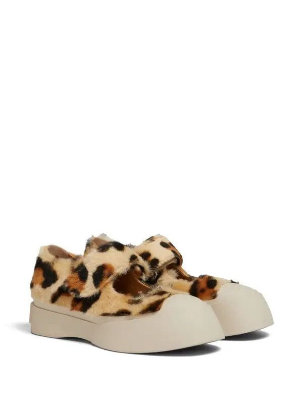 Marni o1w1db11225 Leopard-Print Sneakers in Multicolor Size US 7 / IT 37 - 2 Thumbnail