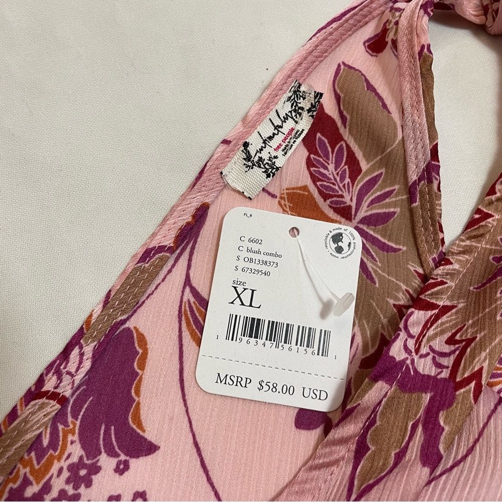 Free People NWT New Free People Weekend in Montauk Smocked Crop Tie Str Size XL / US 12-14 / IT 48-50 - 7 Thumbnail