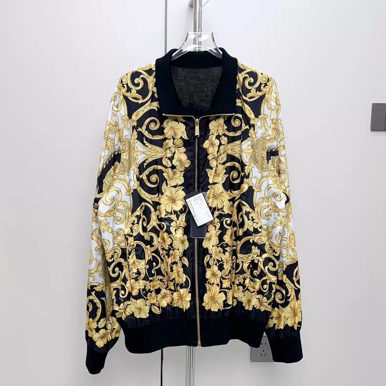 Versace Versace Black knitted patchwork baroque print reversible j Size US L / EU 52-54 / 3 - 2 Thumbnail