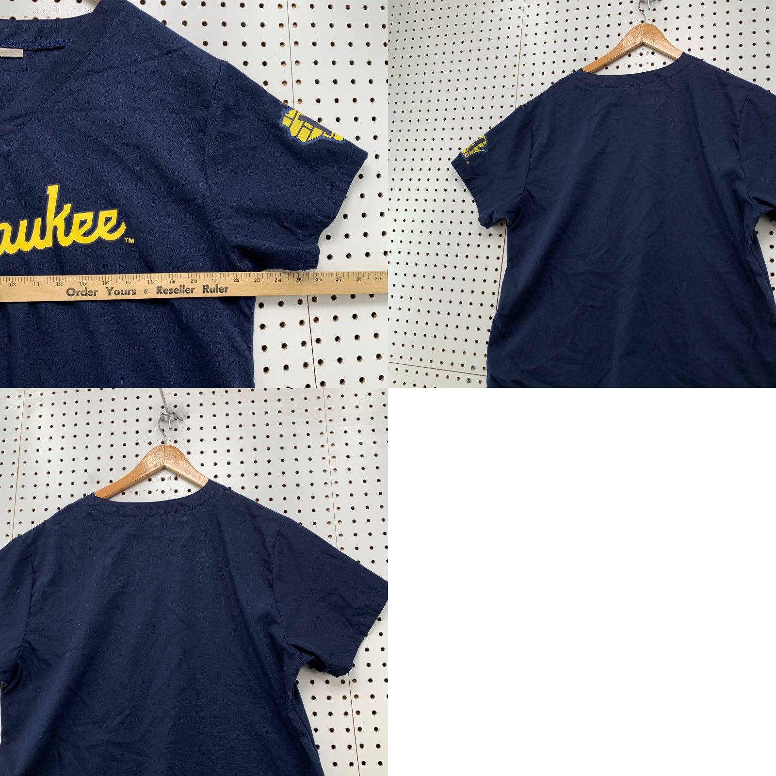 MLB VINTAGE Milwaukee Brewers Medical Scrubs Mens Large Navy Blue MLB Size US L / EU 52-54 / 3 - 9 Thumbnail