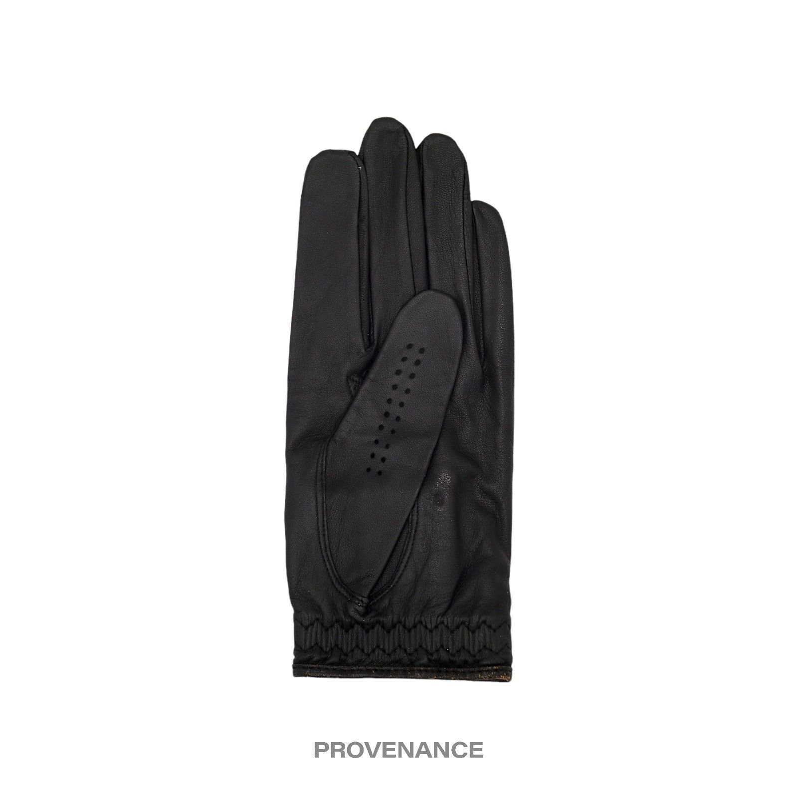 Burberry 🔴 Burberry Golf Glove - Black Leather Nova Check M Size ONE SIZE - 2 Thumbnail