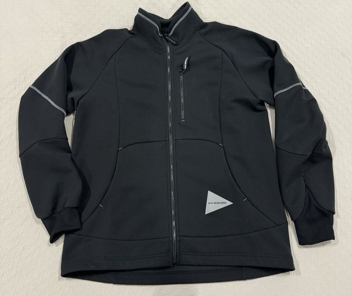 image of And Wander Polartec Power Air Jacket in Black, Men's (Size XL)