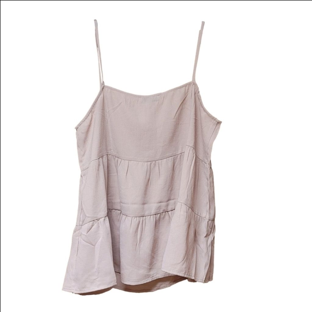 Other NWT Anthropologies Paper Crane Tiered Ruffle Tank Baby Pink Size L / US 10 / IT 46 - 5 Thumbnail