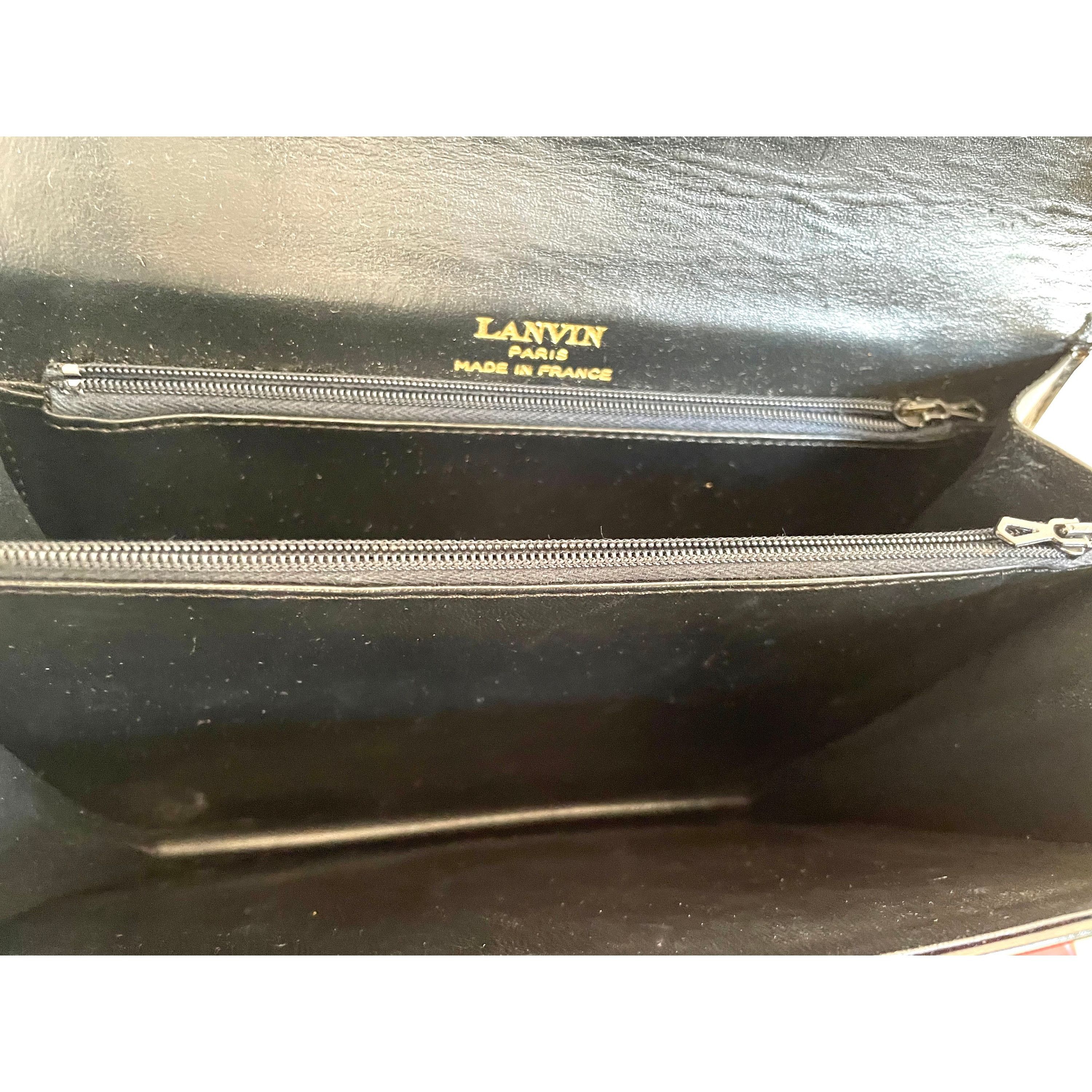 Lanvin Vintage Lanvin black leather shoulder bag with logo motif Size ONE SIZE - 10 Thumbnail