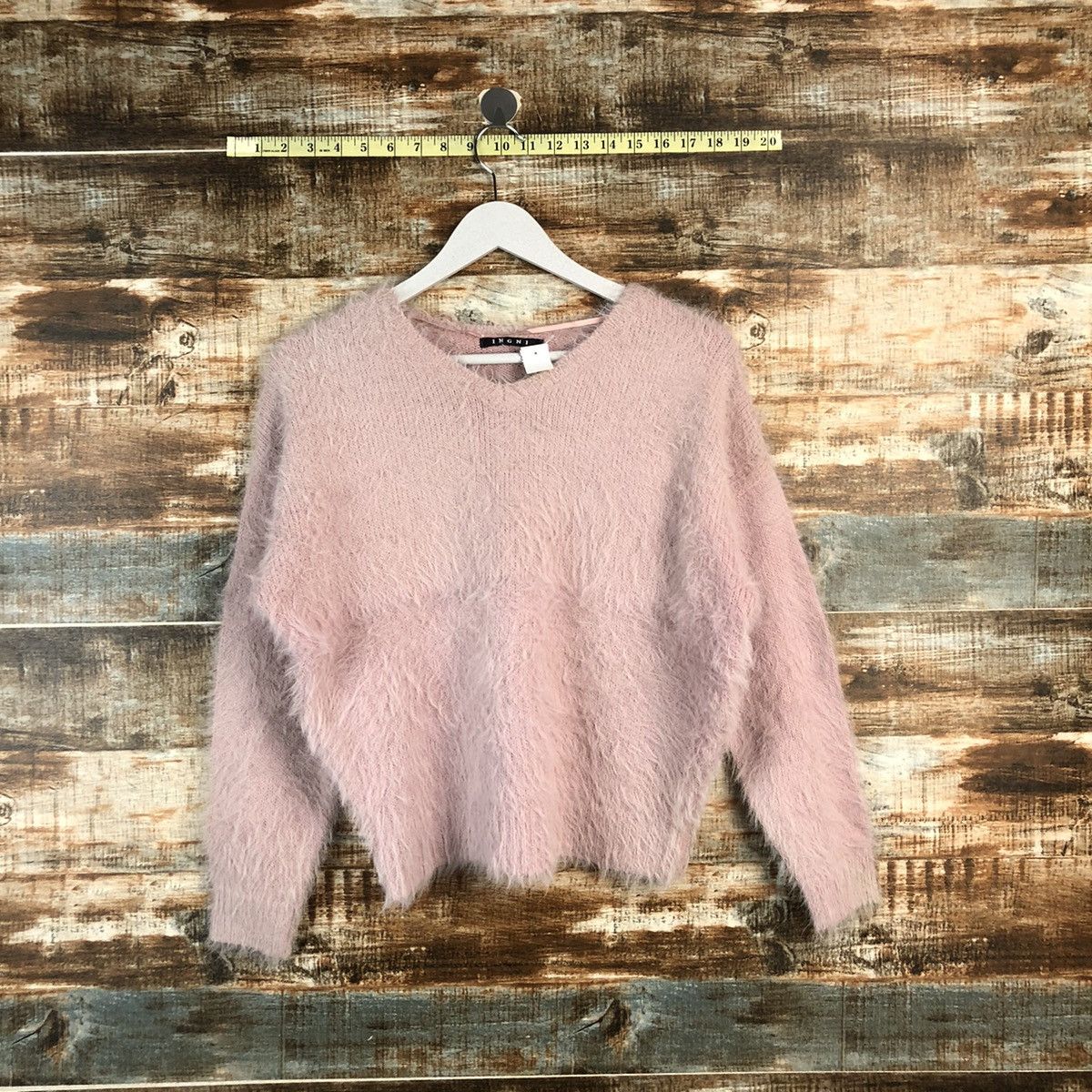 Homespun Knitwear DLL Ingni Pink Mohair shaggy fur Knitwear #C234 Size S / US 4 / IT 40 - 1 Thumbnail