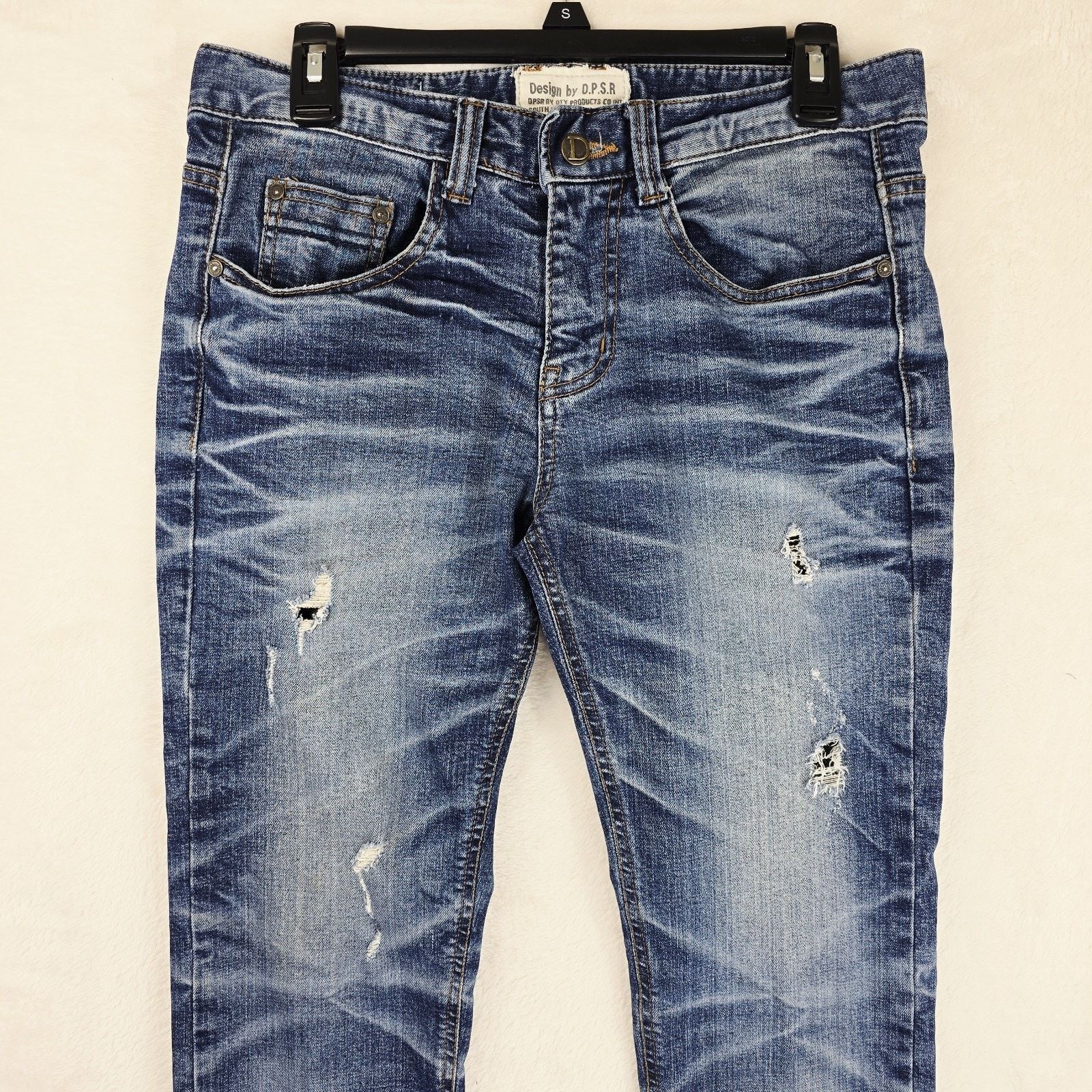 Other DPSR Distressed Skinny Straight Jeans Denim Size Small 31x32 Size US 31 - 3 Thumbnail