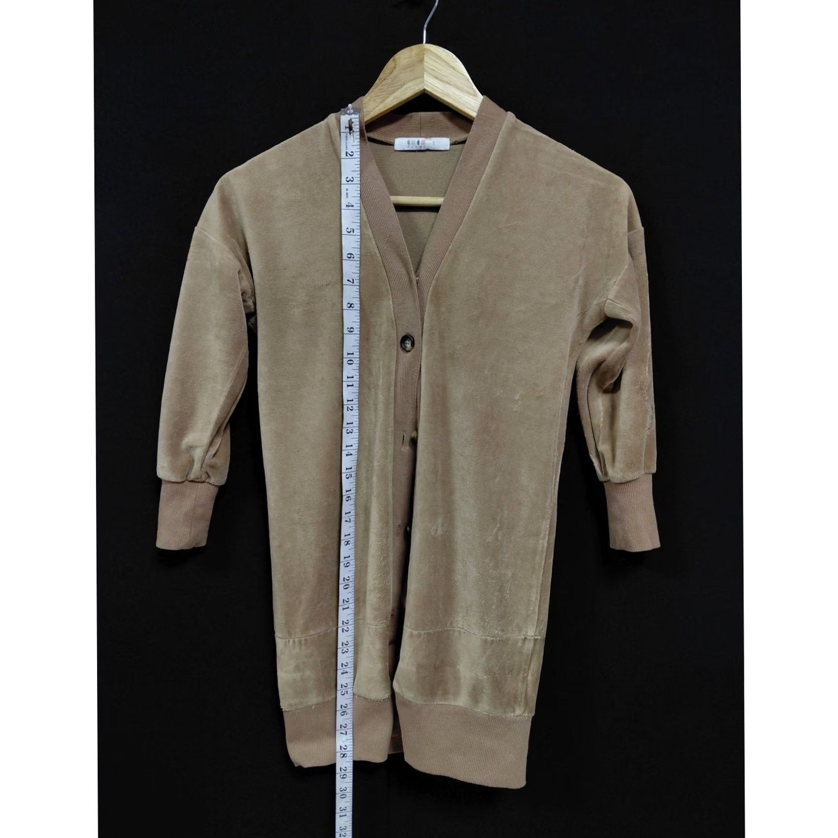 Vintage BLANC Cardigan Beige Solid Knit Cotton Blend Women Size 7 Long Sleeve V-Neck Regular Fit Lightweight Casual Spring Fall Size M / US 6-8 / IT 42-44 - 7 Thumbnail