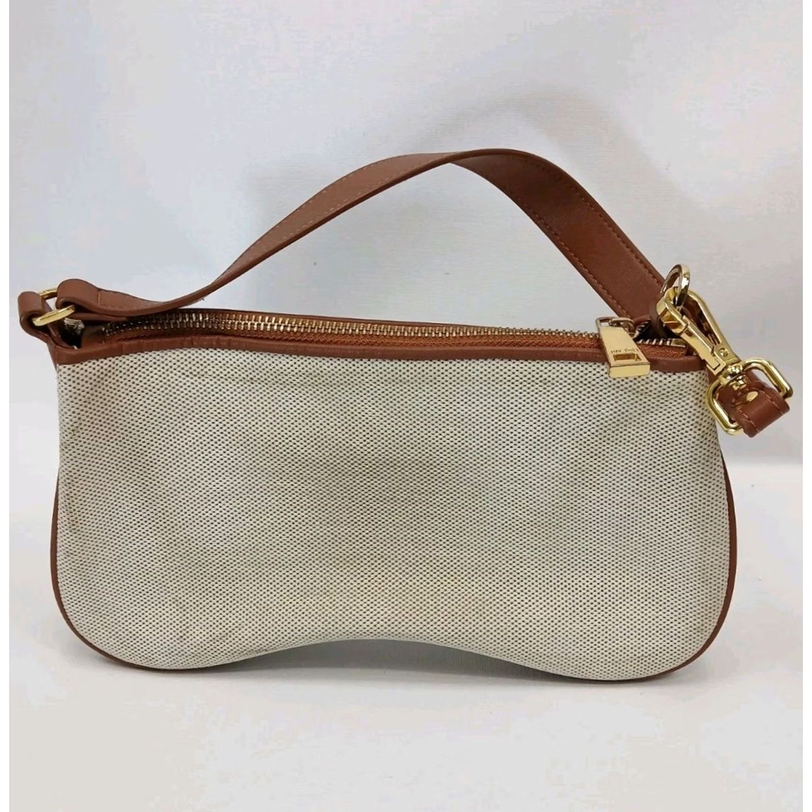JW PEI JW PEI Shoulder Bag Womens Beige Canvas Brown Leather Handbag Logo Size ONE SIZE - 2 Thumbnail