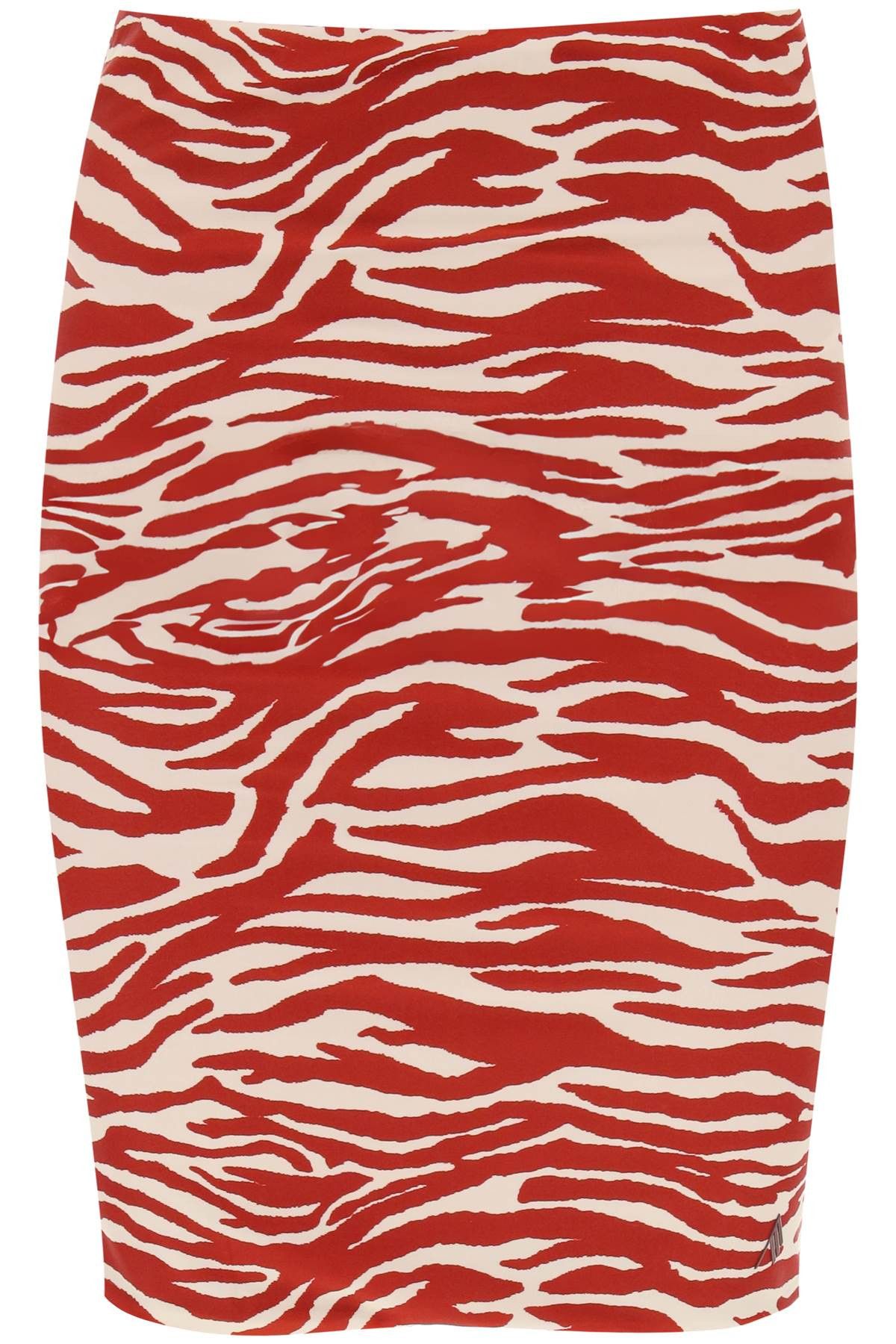 image of The Attico "mini Animal Print Skirt In Eight in Rosso, Women's (Size 26)