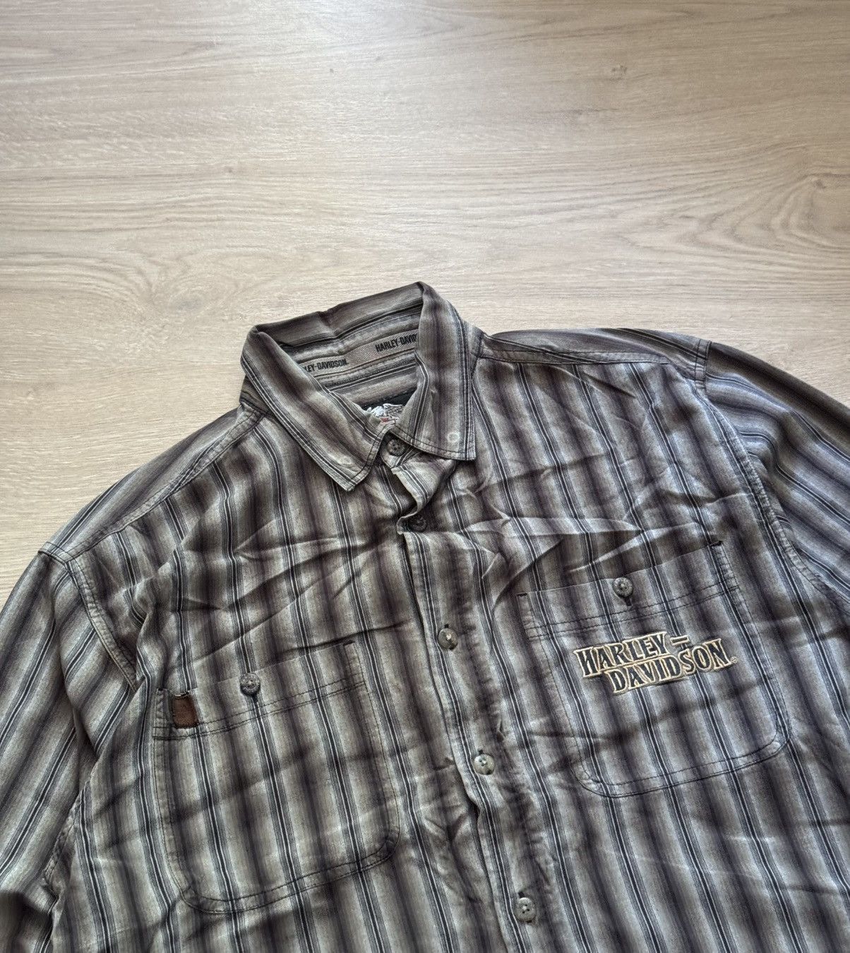 Vintage Vintage 00’s Harley Davidson y2k Stripes USA Choppers Shirt Size US M / EU 48-50 / 2 - 2 Thumbnail