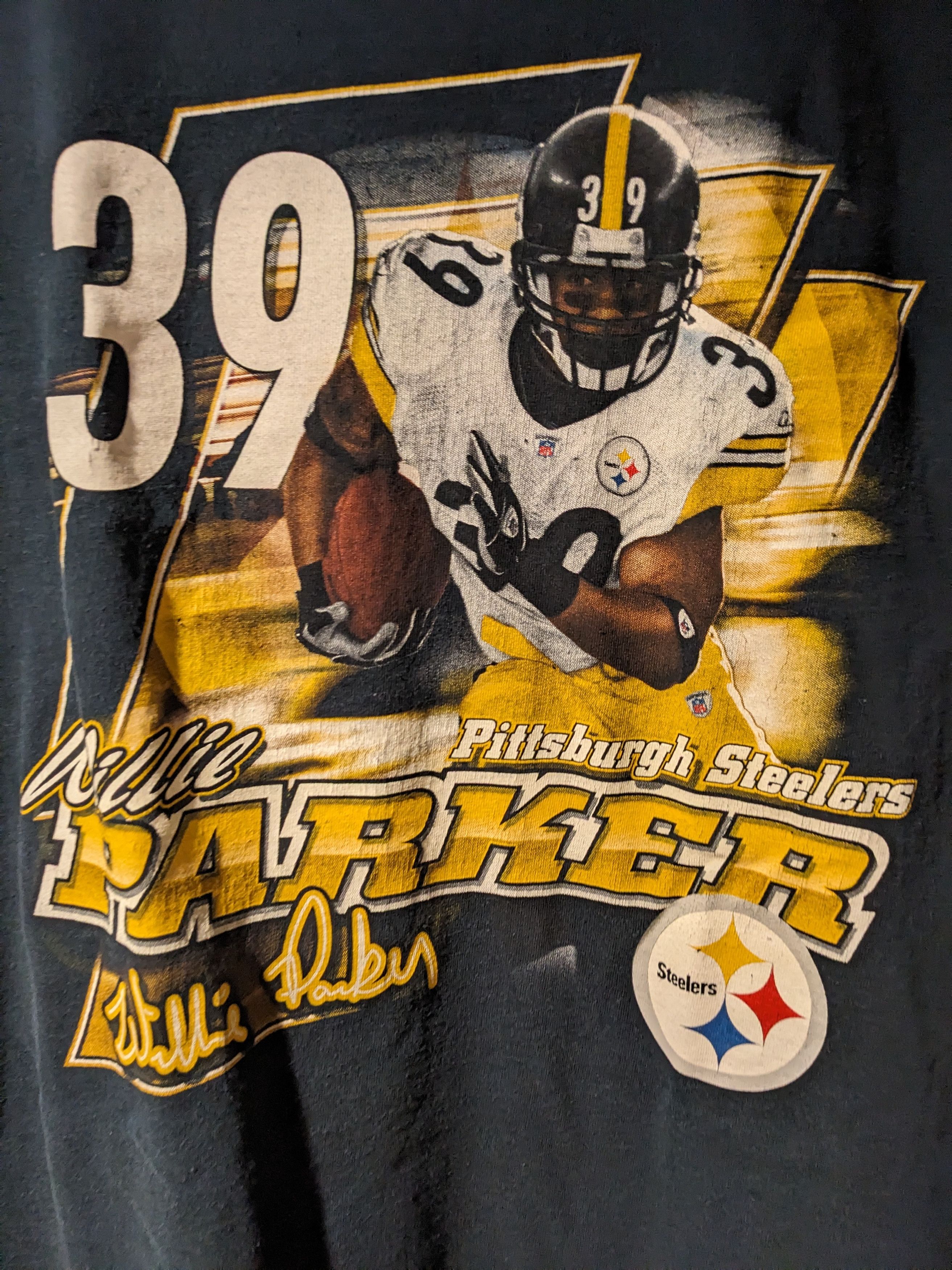 NFL × Vintage Vintage 2004 Pittsburgh Steelers Willie Parker NFL T-Shirt Size US XL / EU 56 / 4 - 2 Thumbnail