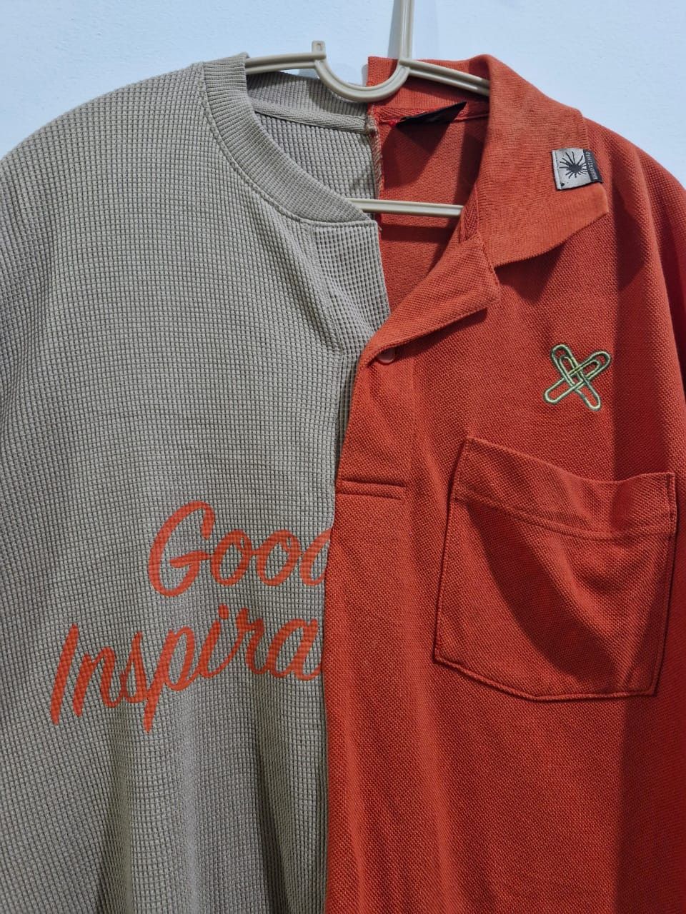 GU Mihara Yasuhiro Split Panel Shirt / Sweat Hybrid (S) Size US S / EU 44-46 / 1 - 3 Thumbnail