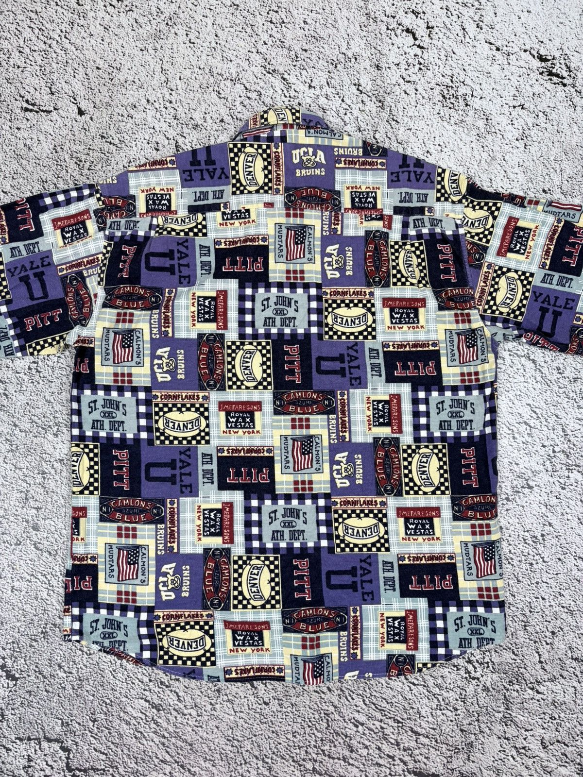 Japanese Brand Vintage Marks & Spencer All Over Print University Shirt M Size US M / EU 48-50 / 2 - 7 Thumbnail