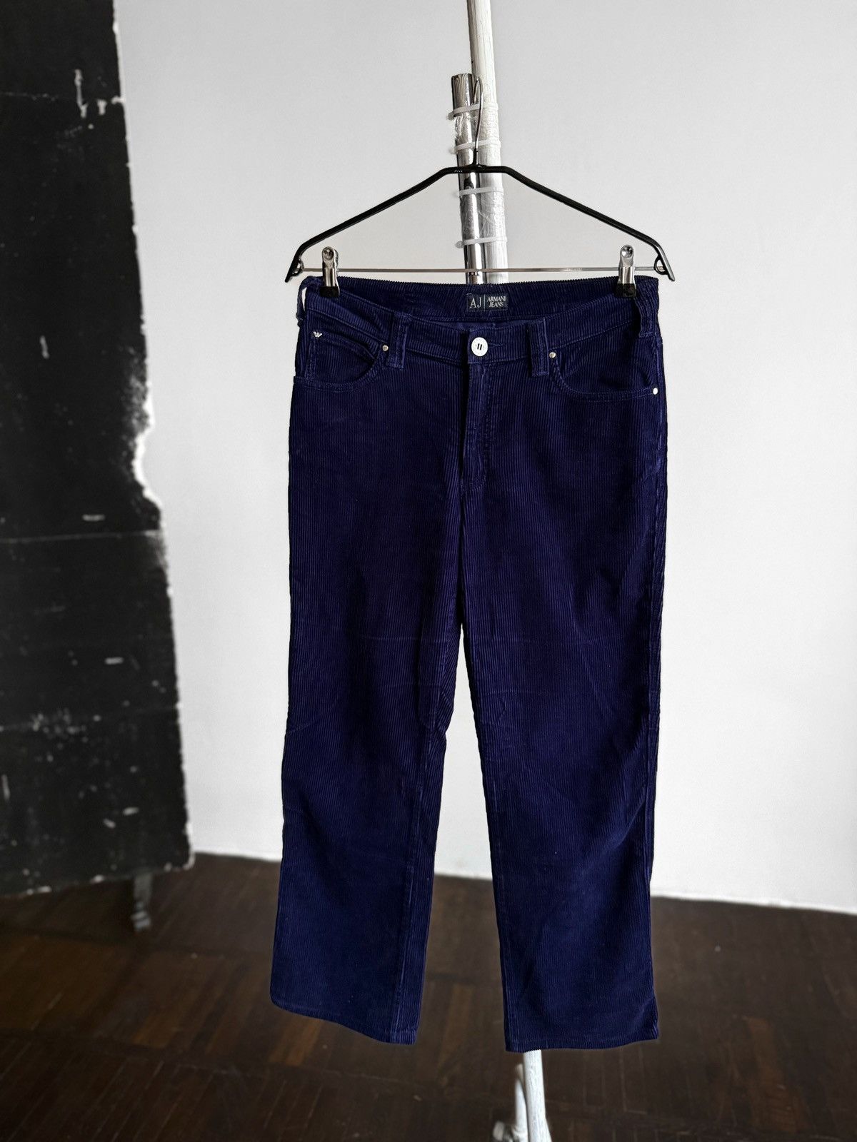 Armani Armani Jeans Womens Blue Velvet Corduroy Pants Mid Rise Size 30" / US 8 / IT 44 - 2 Thumbnail