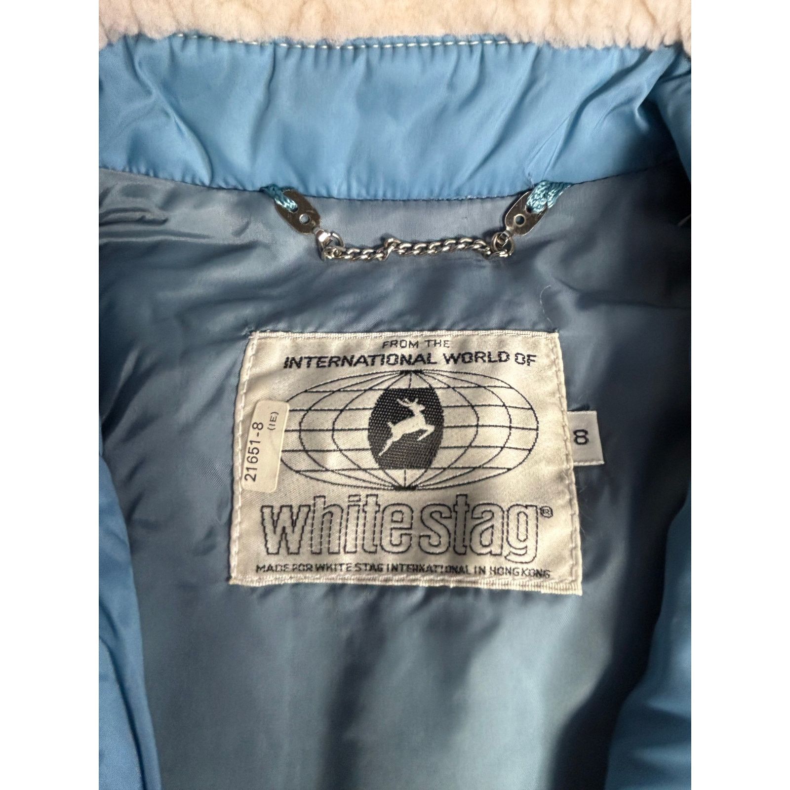 Vintage Vintage White Stag Blue Puffer Coat Sherpa Collar Winter Size M / US 6-8 / IT 42-44 - 6 Thumbnail