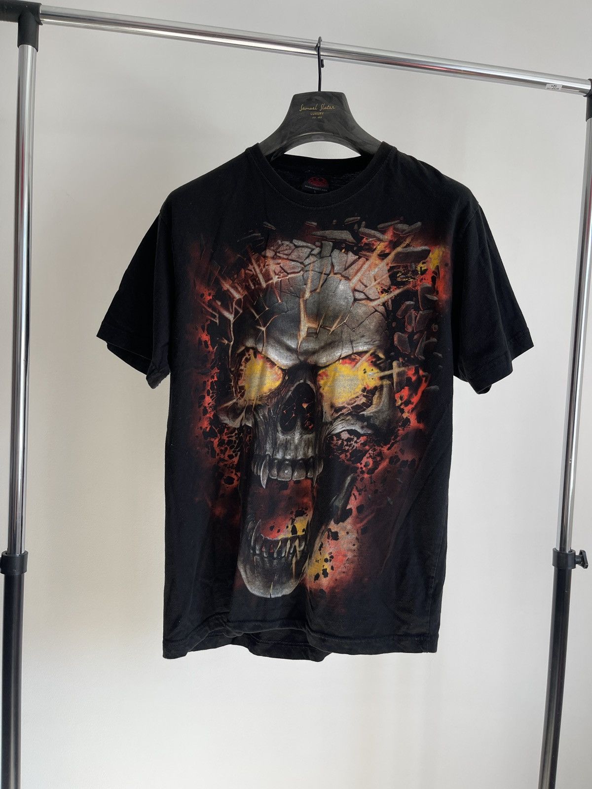 Vintage Vintage Y2K Horror Dead Face Skeleton Spiral Tee Size US L / EU 52-54 / 3 - 1 Thumbnail