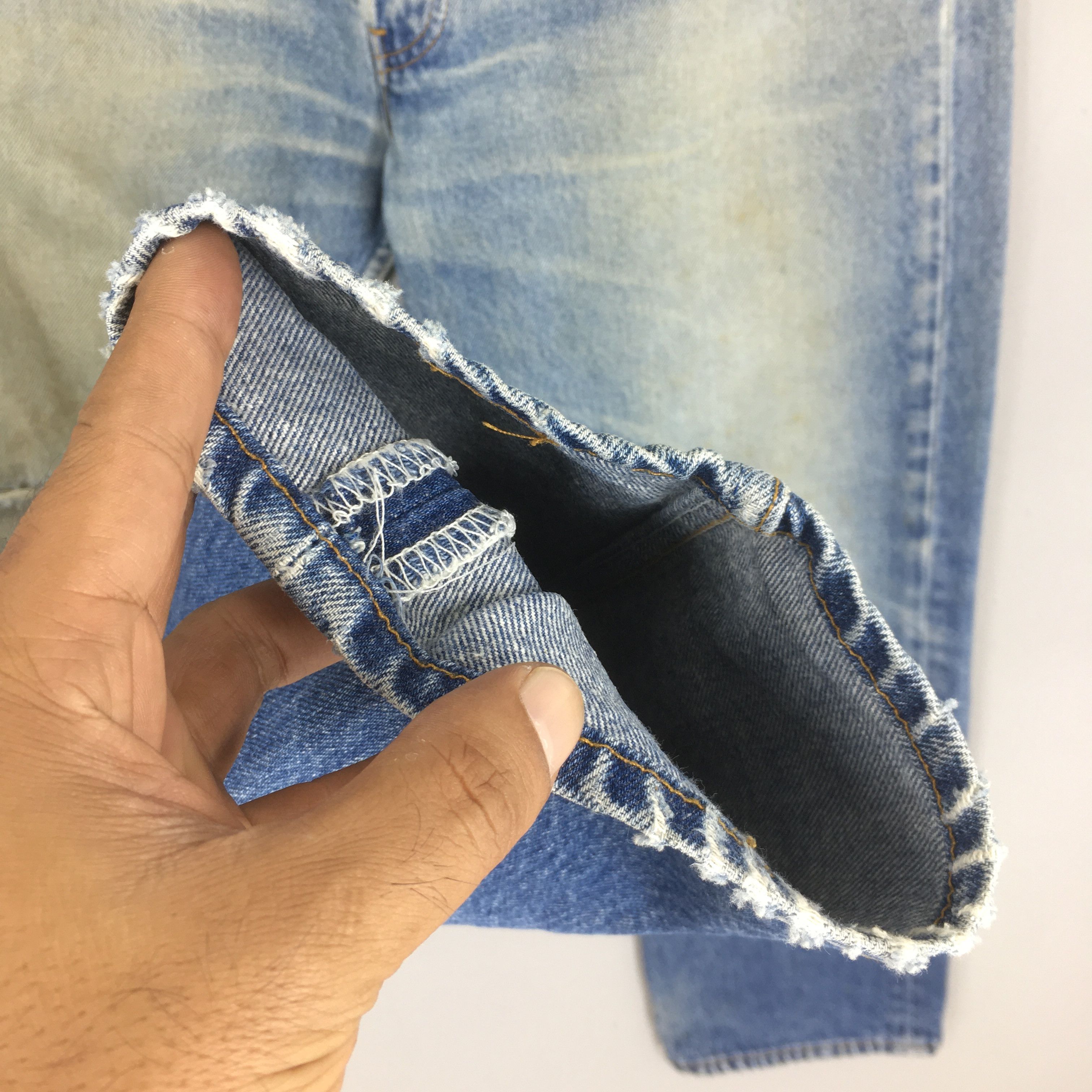 Levi's Size 33x27 Vintage 90s Levi's 501 Straight Cut Denim S973 Size US 33 - 4 Thumbnail