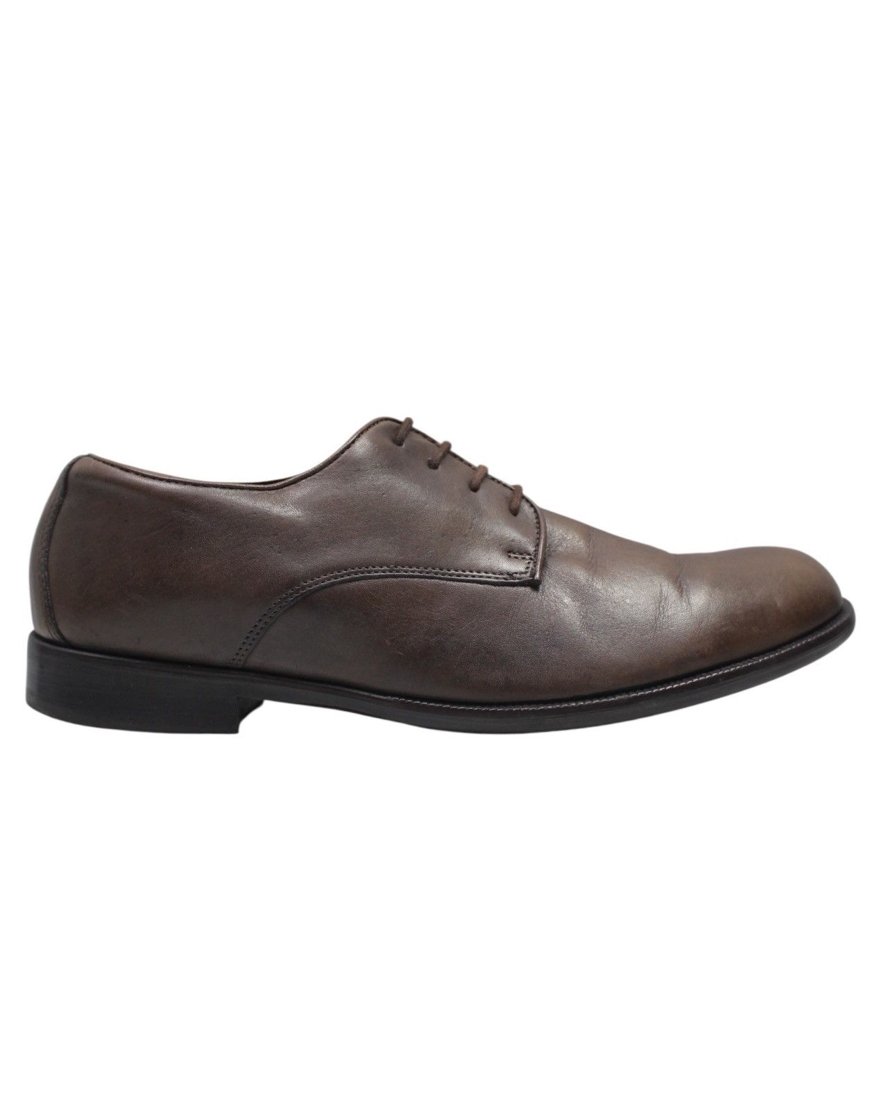 Japanese Brand 2000S STEFANO ROSSI CLASSIC BROWN LEATHER DERBY SHOES Size US 7.5 / EU 40-41 - 3 Thumbnail