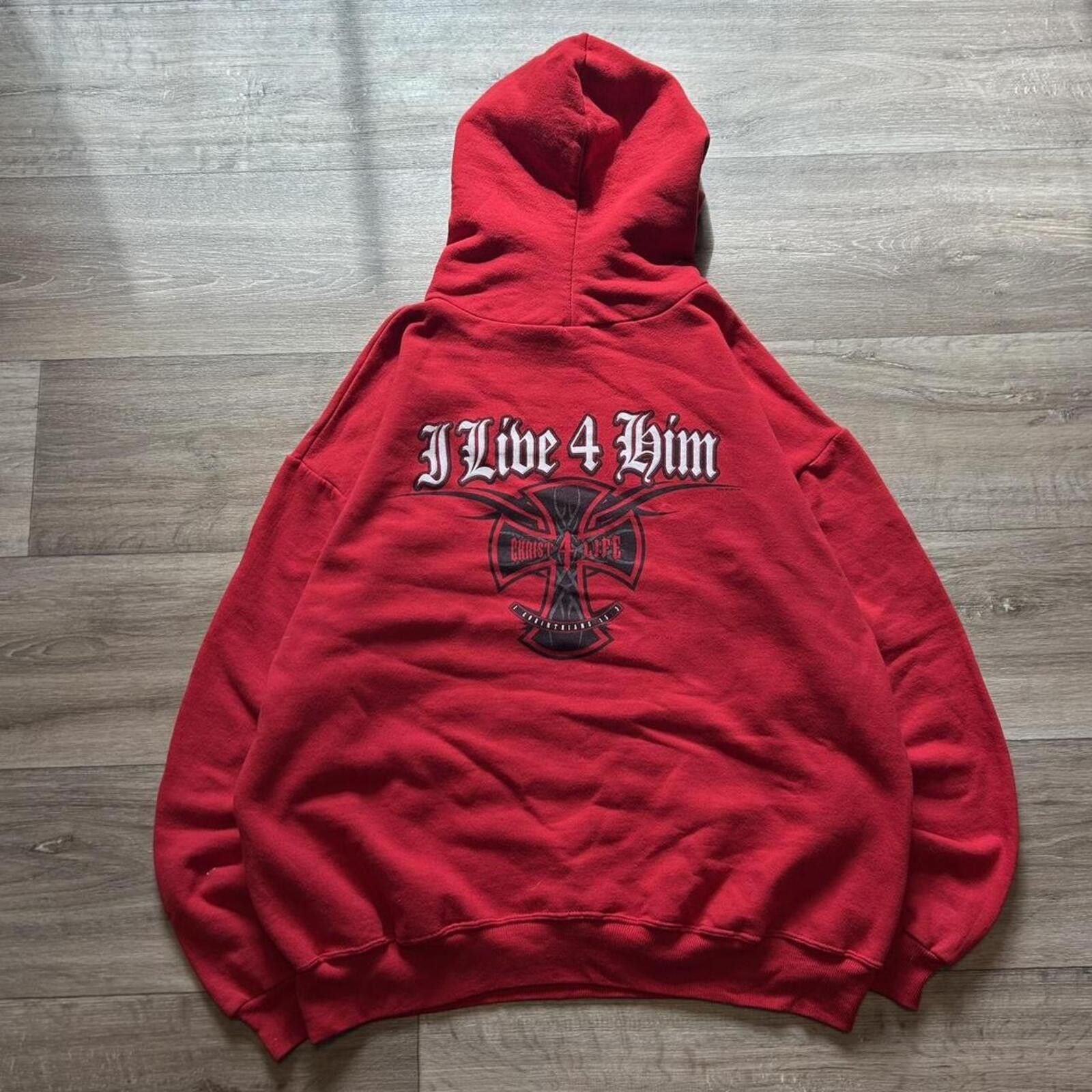West Coast Choppers Vintage Red Jesus Hoodie West Coast Choppers style hoodie XL Size US XL / EU 56 / 4 - 1 Thumbnail