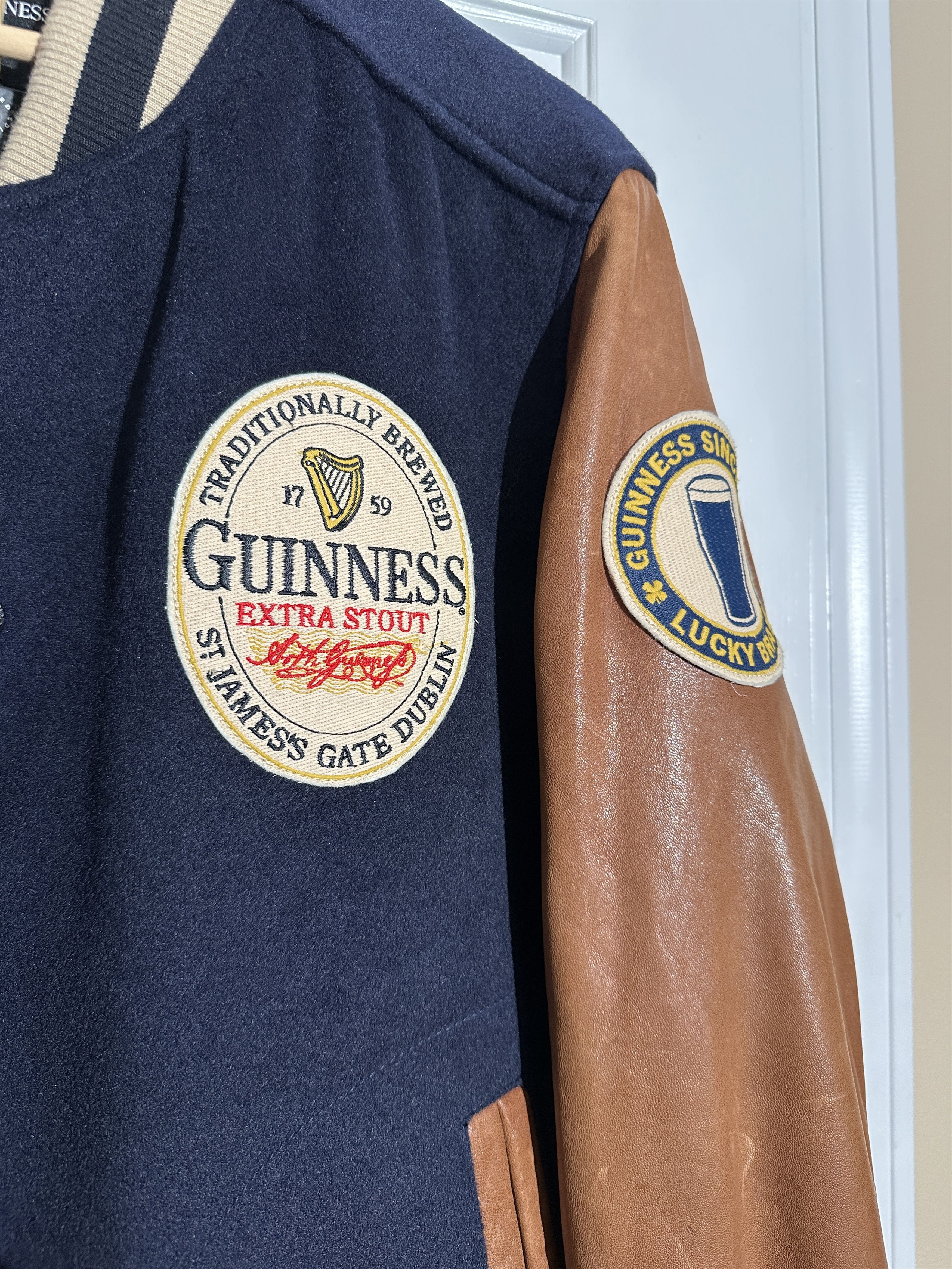 Lucky Brand Lucky Brand Guinness varsity leather jacket Size US L / EU 52-54 / 3 - 2 Thumbnail