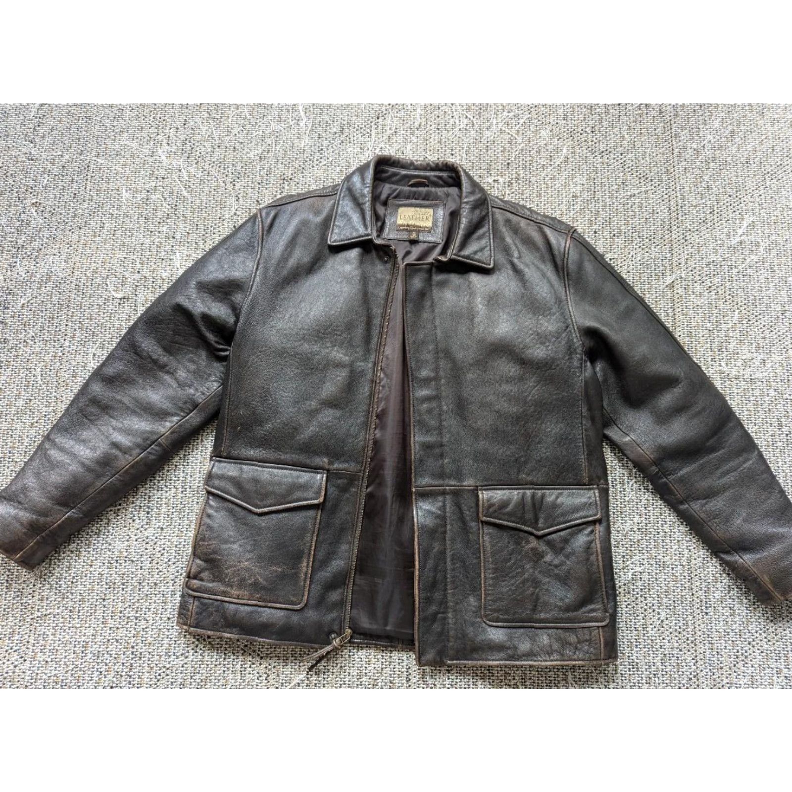 Vintage VINTAGE CABELA'S Bomber Jacket Mens MTALL Brown Leather Coat - Cowhide 42-44 Chest Vintage Leather Coat Mens M-Tall Brown Bomber Jacket Cabela's Size US M / EU 48-50 / 2 - 4 Thumbnail