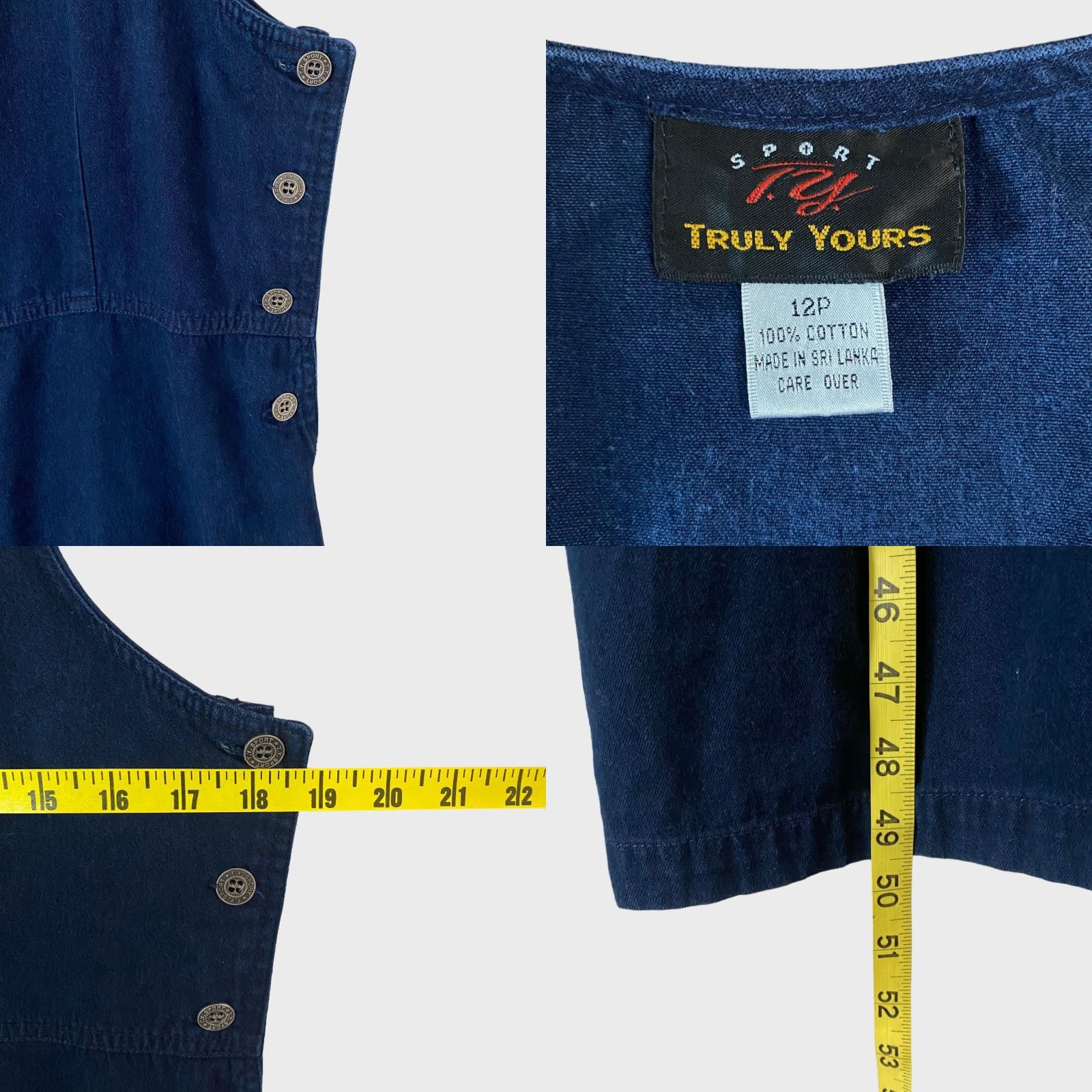Vintage VINTAGE Truly Yours Denim Maxi Dress Woman Blues Sleeveless 12P Cotton Boho 90s Cottagecore Maxi Dress Women (Mens? actually Women) Size XL / US 12-14 / IT 48-50 - 8 Thumbnail