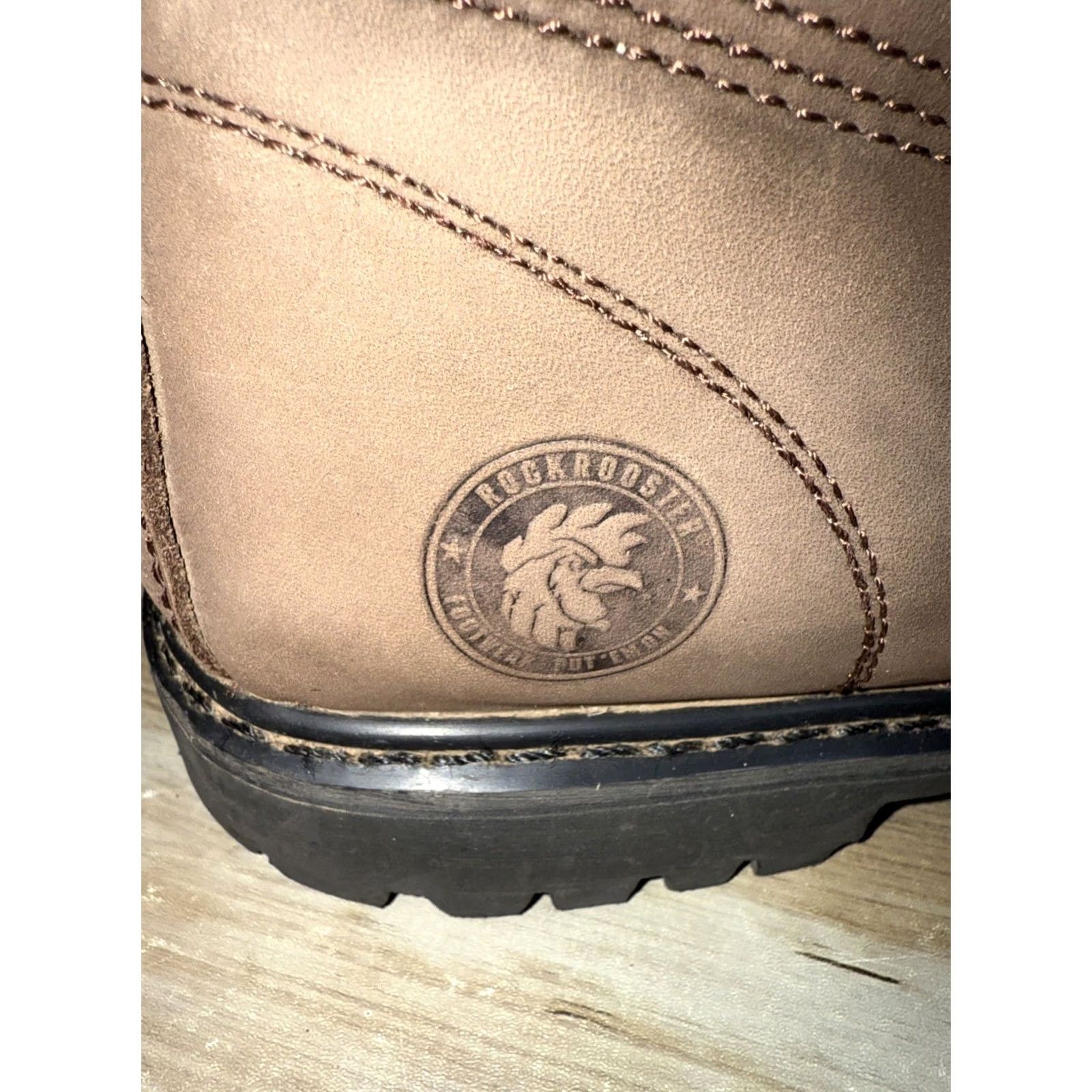 Vintage Rockrooster UNDERWOOD Leather Steel Toe Work Boots Mens 11 Brown Leather Steel Toe Work Boots Mens 11 Brown Size US 11 / EU 44 - 5 Thumbnail
