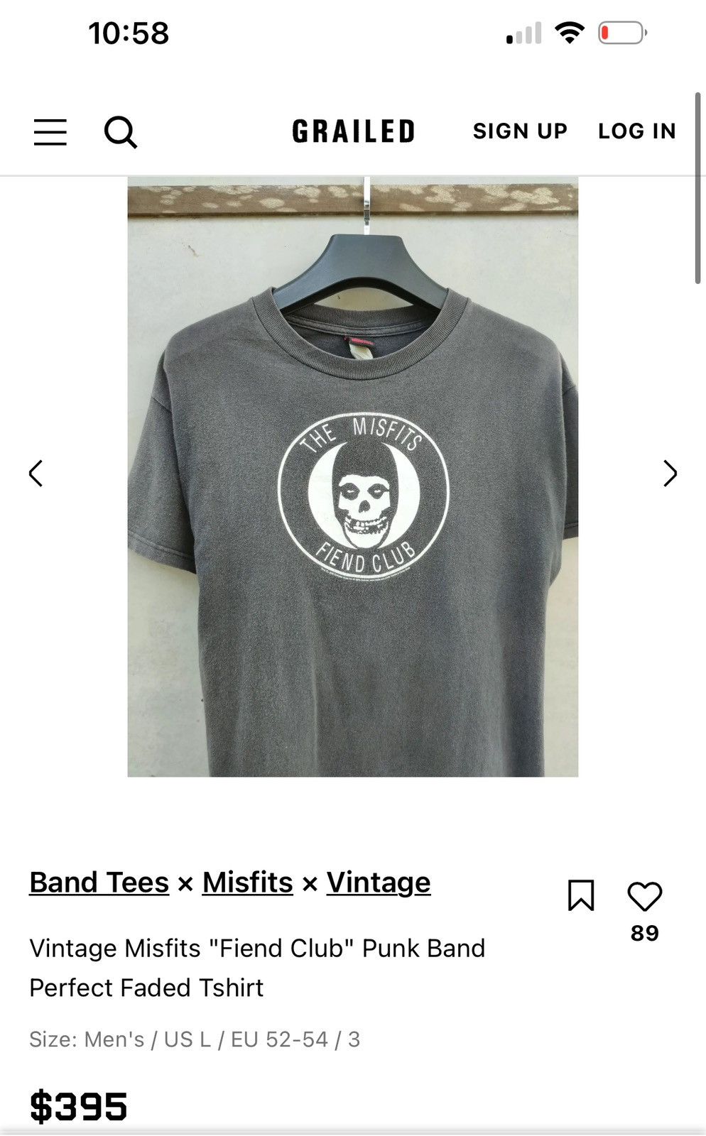 Misfits The Misfits official OG fiend club shirt Size US M / EU 48-50 / 2 - 7 Thumbnail