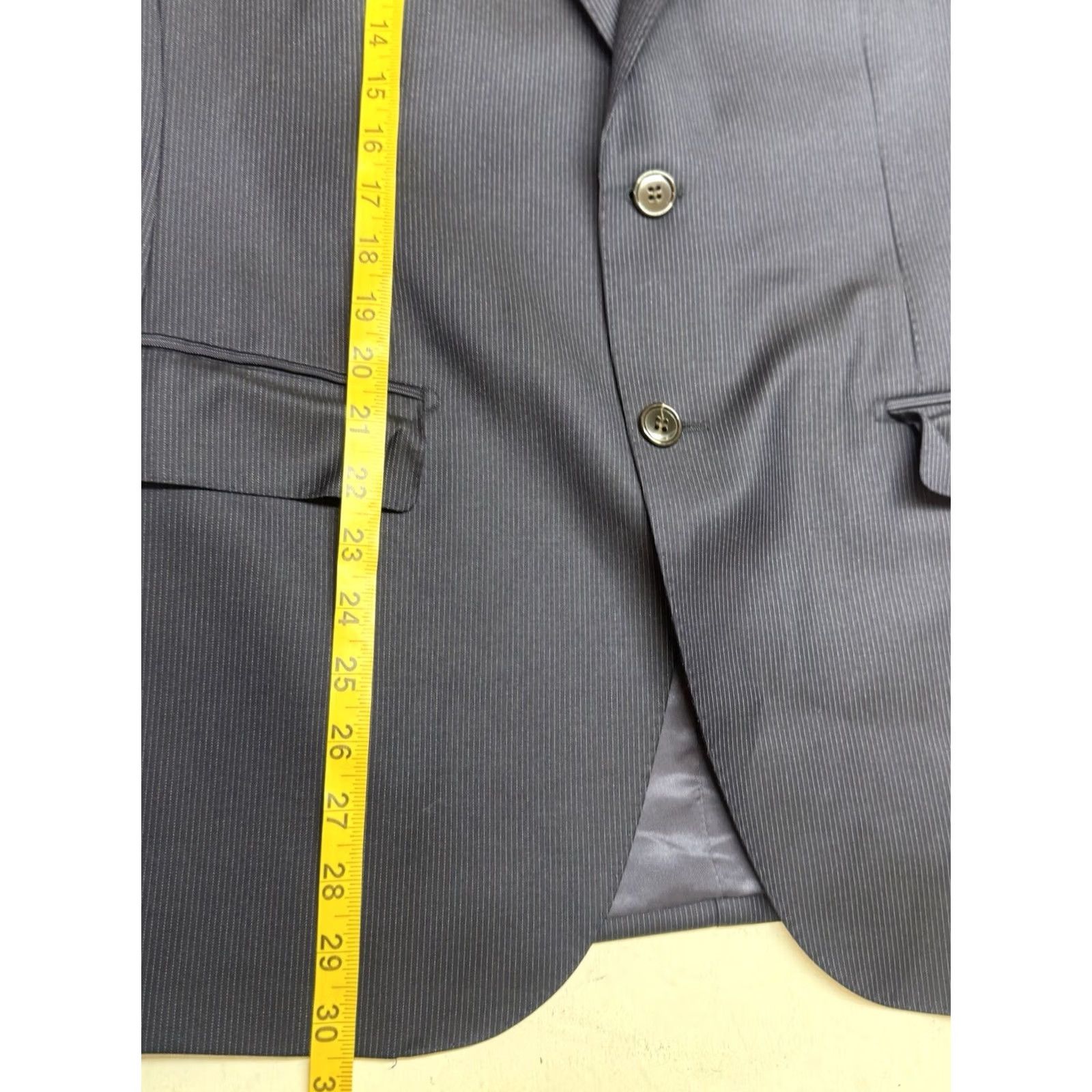 Suitsupply Suitsupply Lazio Slim Fit Navy Pinstripe Blazer 40R Wool Italy Blazer Mens Regular Jacket Casual Size 40R - 7 Thumbnail