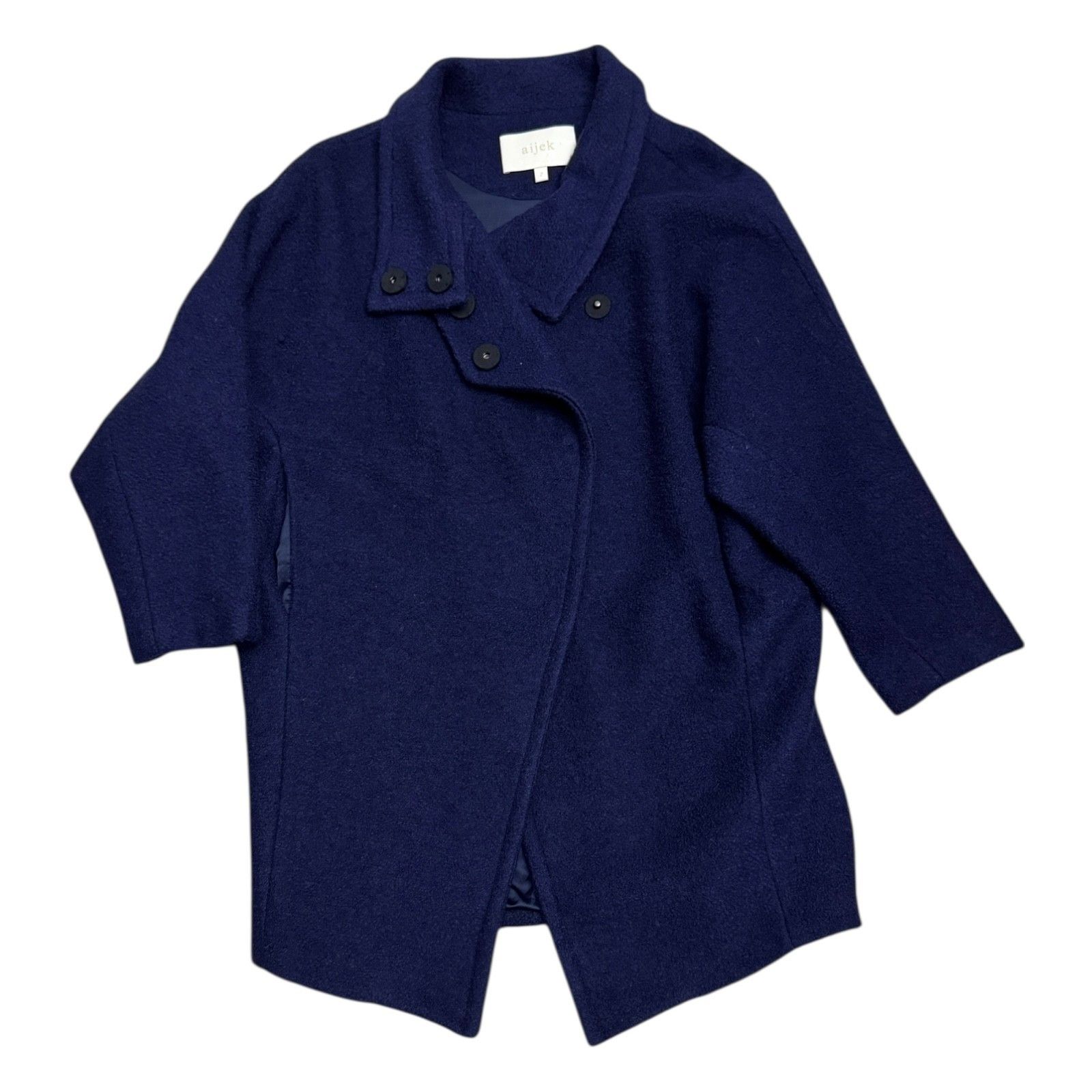 Other AIJEK Wool Luxury Designer Business Casual Winter Pea Coat 2 Size XS / US 0-2 / IT 36-38 - 1 Thumbnail