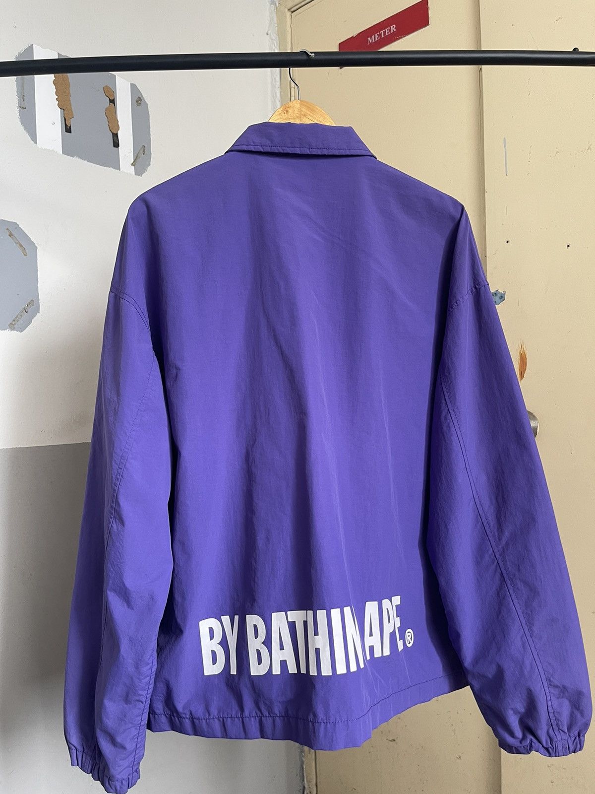 Bape Bape Mad Face College Coach Jacket Purple Size US L / EU 52-54 / 3 - 3 Thumbnail